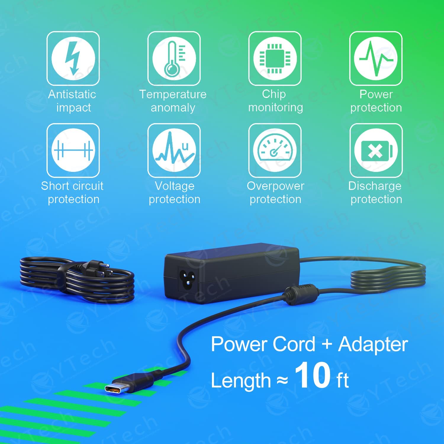 45W USB C Laptop Charger for HP Chromebook 11/13/14/G5/G6/G7/G8/R13/X360 - Compatible with 11-ae051wm, ae001tu, ae027nr, 12-c012dx, ca020nr, ca052wm - Fast Charging Power Adapter Cord - Perfect for Home, Office & Travel Use