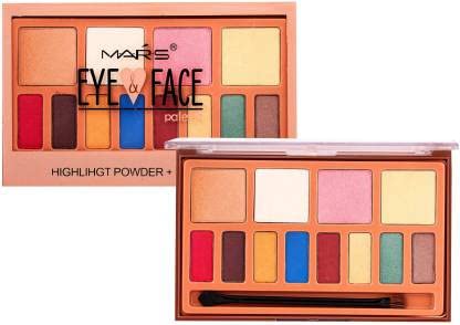Mars Eye & Face Palette - 4 Highlight Powders & 8 Eyeshadows - 23148-02 - Perfect for Everyday Makeup & Special Occasions