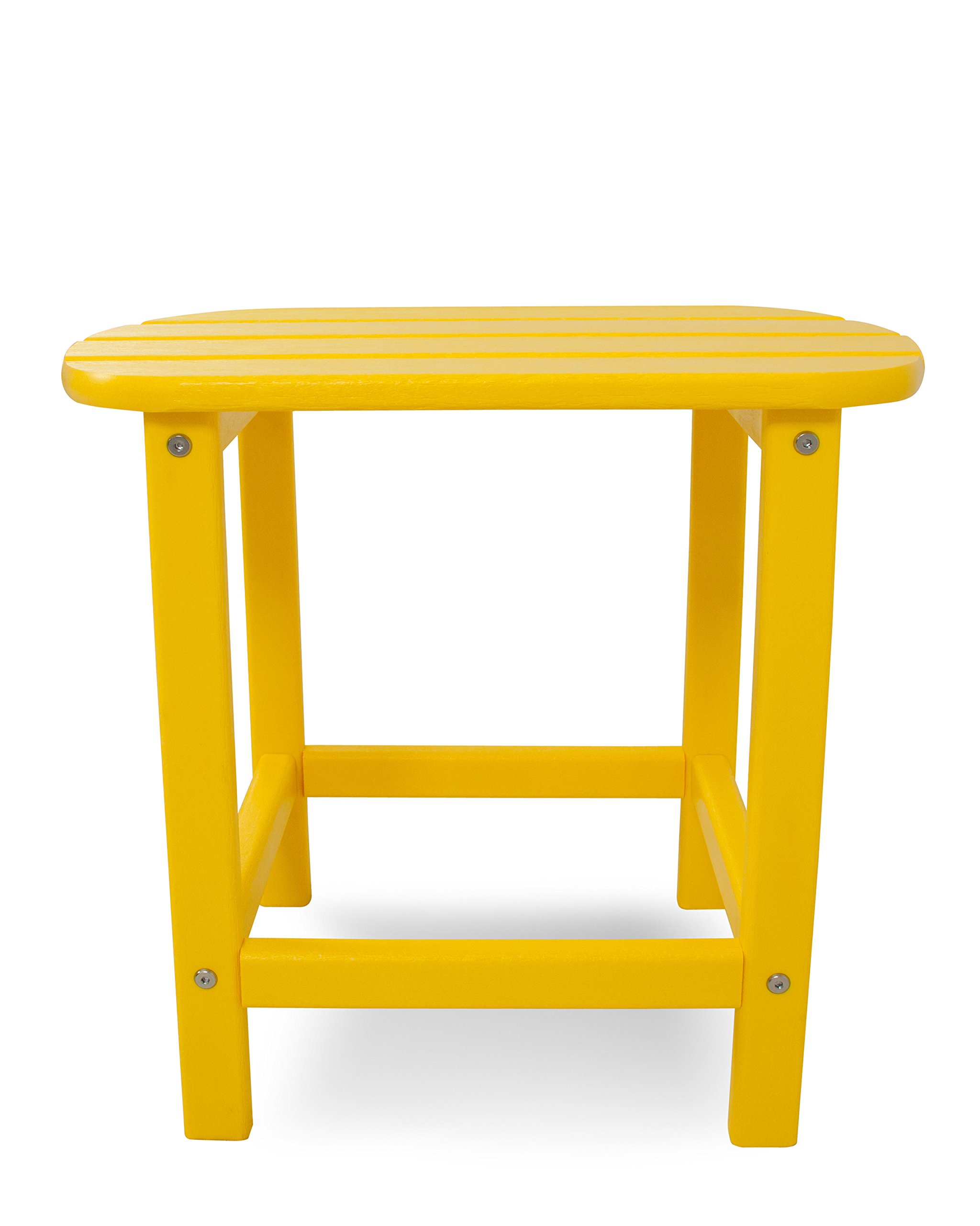 POLYWOOD SBT18LE South Beach 18-Inch Outdoor Side Table in Lemon - Perfect for Patio, Poolside, and Garden Furniture Sets