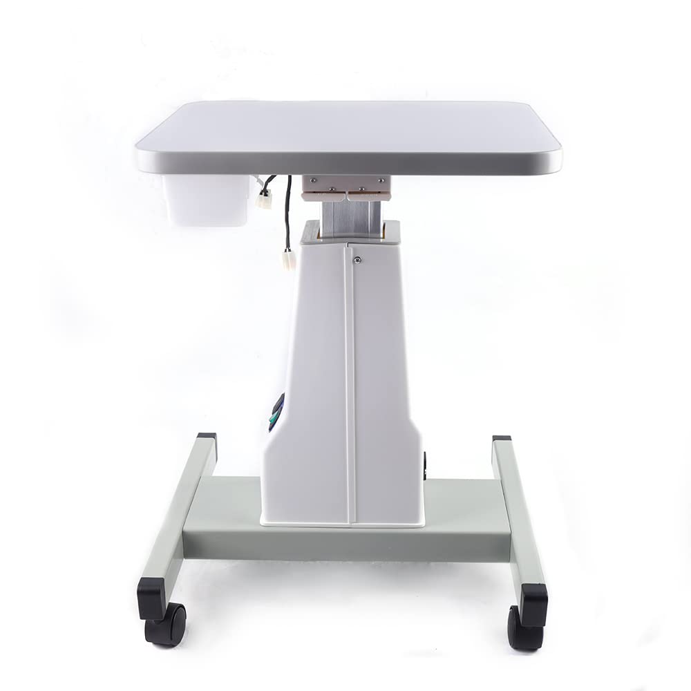 Motorized Optometry Instrument Table - Adjustable Height Professional Optical Eyeglass Equipment with Wheels (15.75