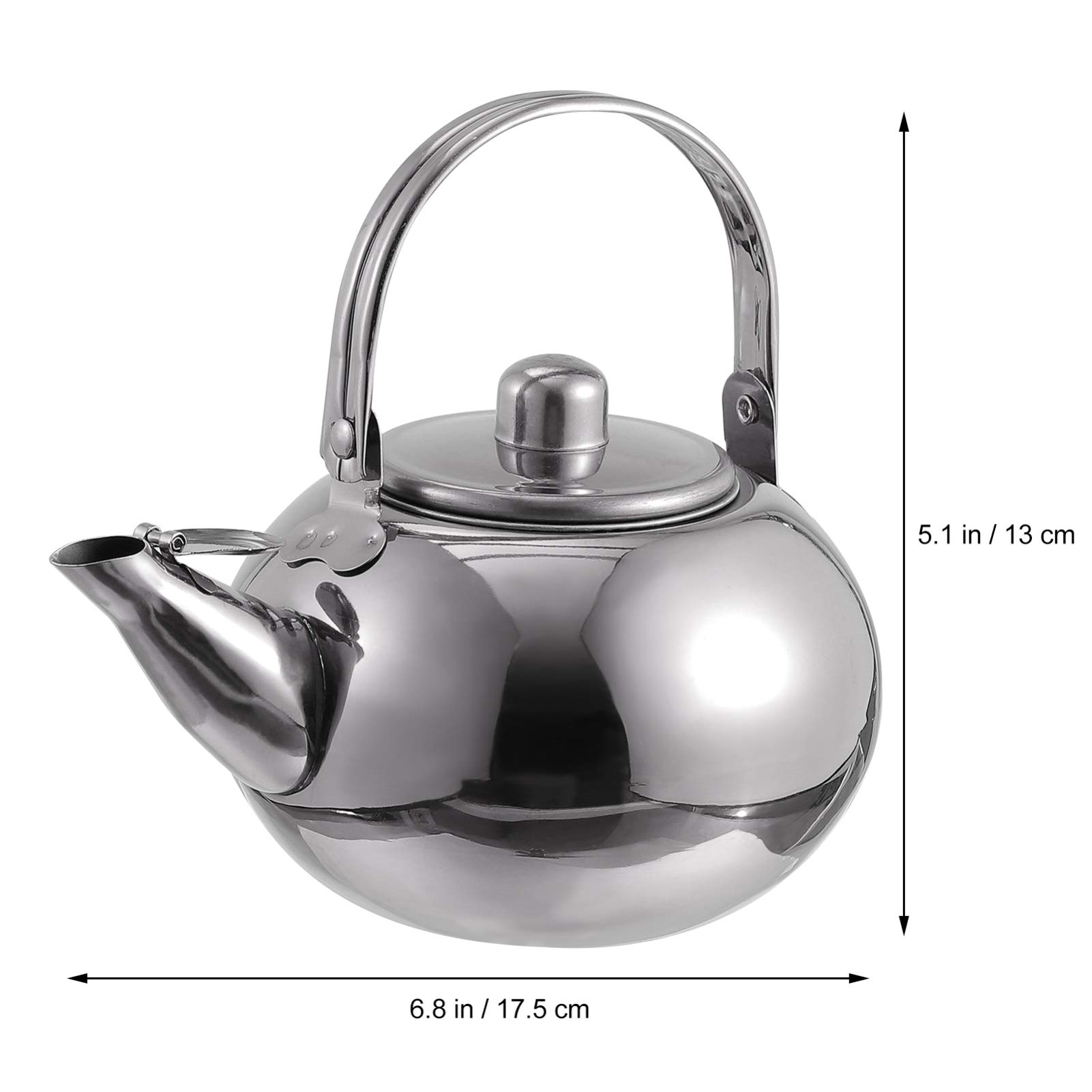 DOITOOL Stainless Steel Whistling Tea Kettle with Mesh Filter - 1.5L Stovetop Teapot for Boiling Water, Silver - Perfect for Home, Office & Camping Use