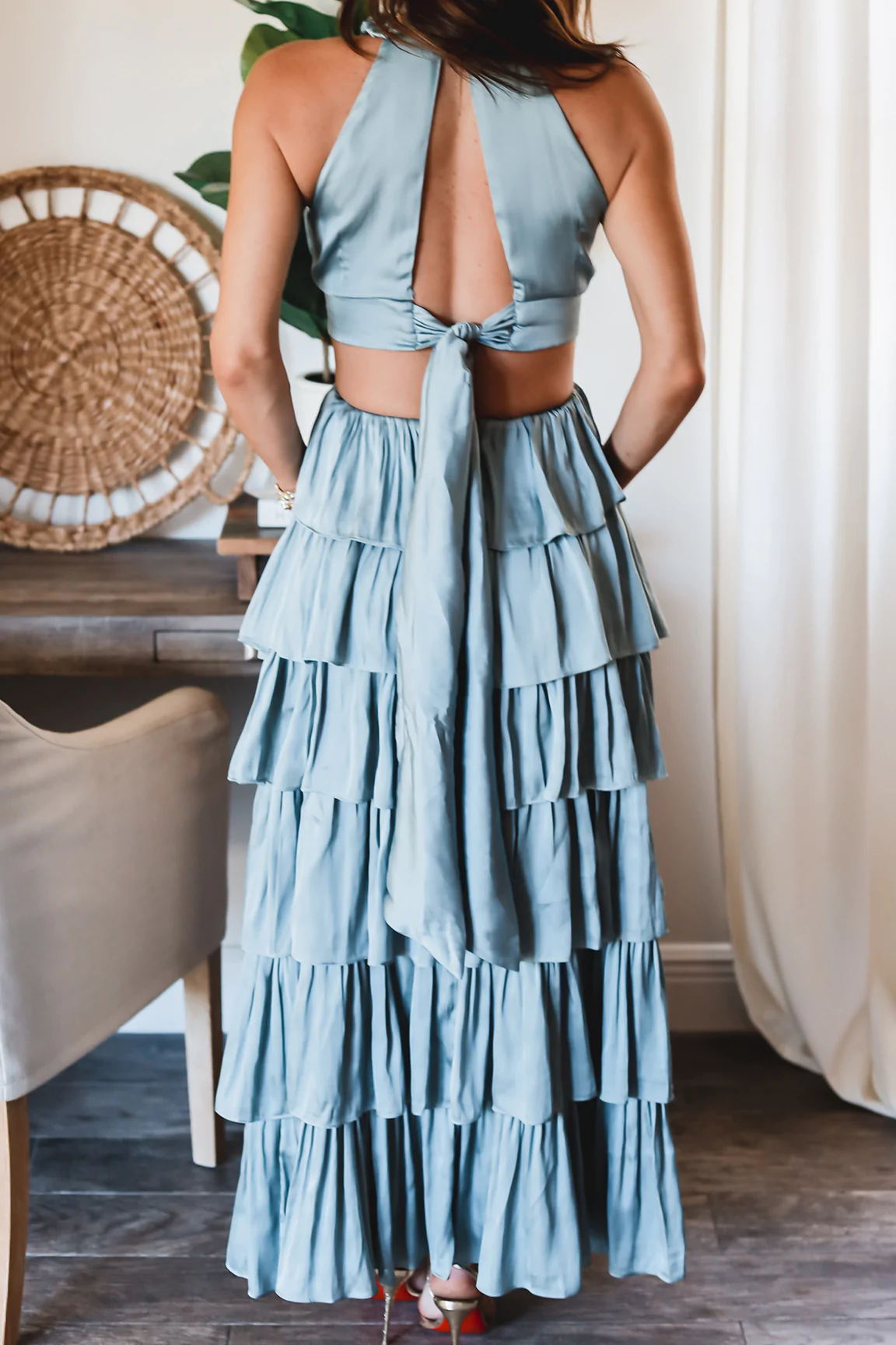 Elegant Women's Solid Color Patchwork Cake Dress - Flowy A-Line Party Dress for Weddings, Cocktails & Special Occasions
