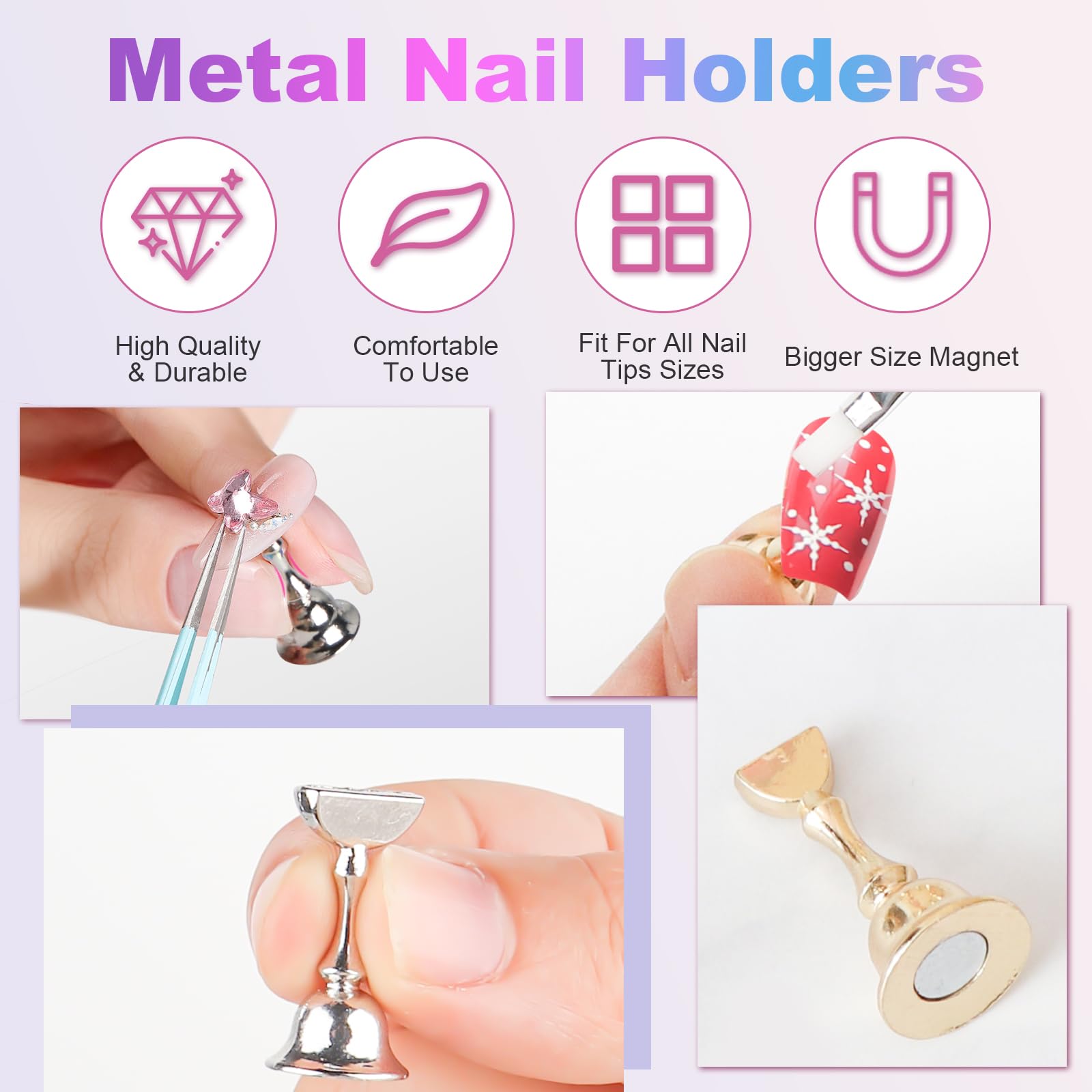 Press On Nail Stand with Palette & Brush Holder - Reusable Sticky Putty for Nail Art & Painting - Perfect for DIY Manicures, Salon Professionals & Nail Tech Must Haves (Great for Home Use, Travel & Professional Nail Studios)