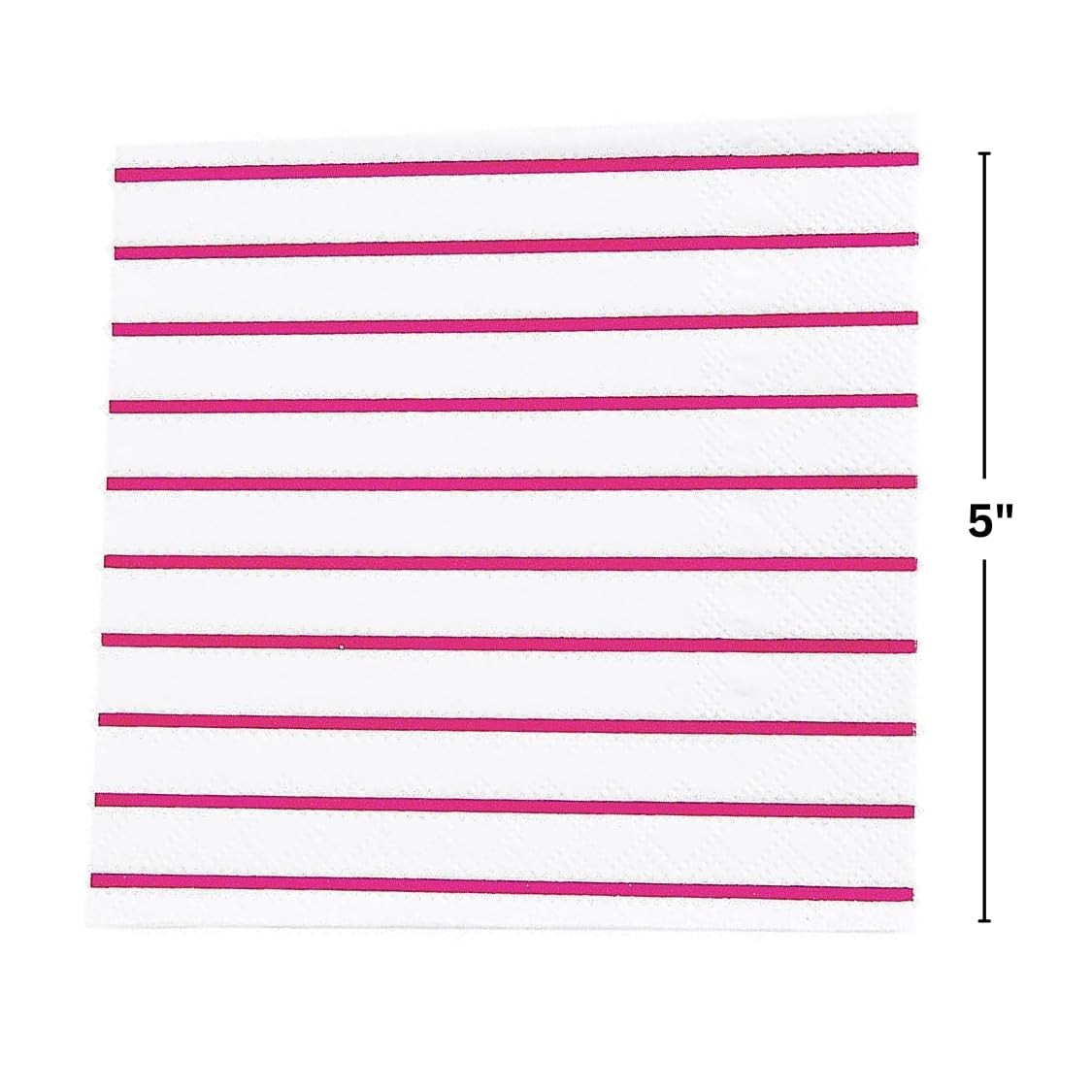 Pink Metallic Stripe Beverage Napkins - 32 Pack - Elegant Party Supplies for Weddings, Birthdays & Cocktail Events