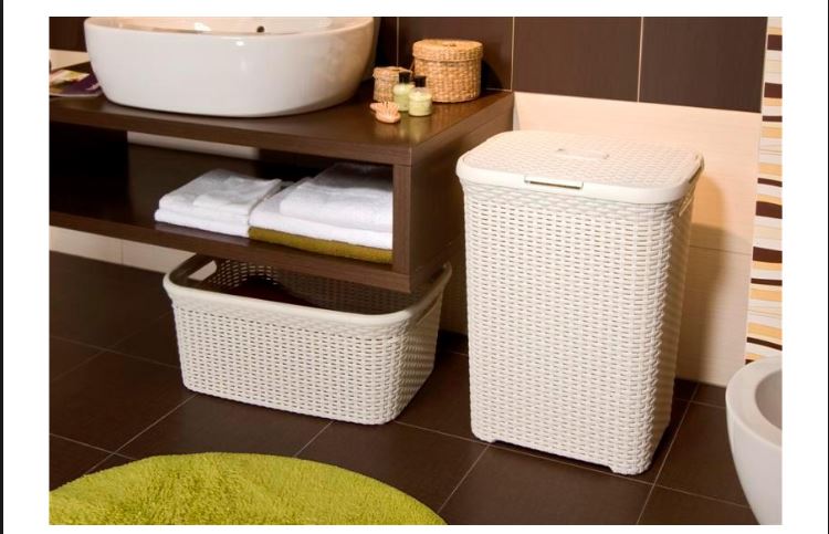60L Rattan Style Rectangular Laundry Hamper - Perfect for Bedroom, Bathroom & Closet Organization