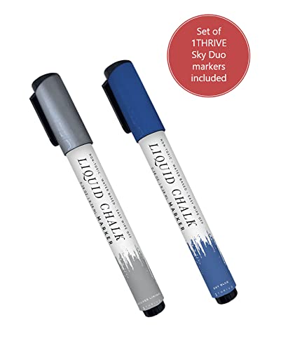 1Thrive Sarah Home Planning & Organizing System - Large Whiteboard, Chalkboard & Cork Board Combo with Liquid Chalk Markers | Perfect for Home Office, Kitchen, Classroom & Family Organization