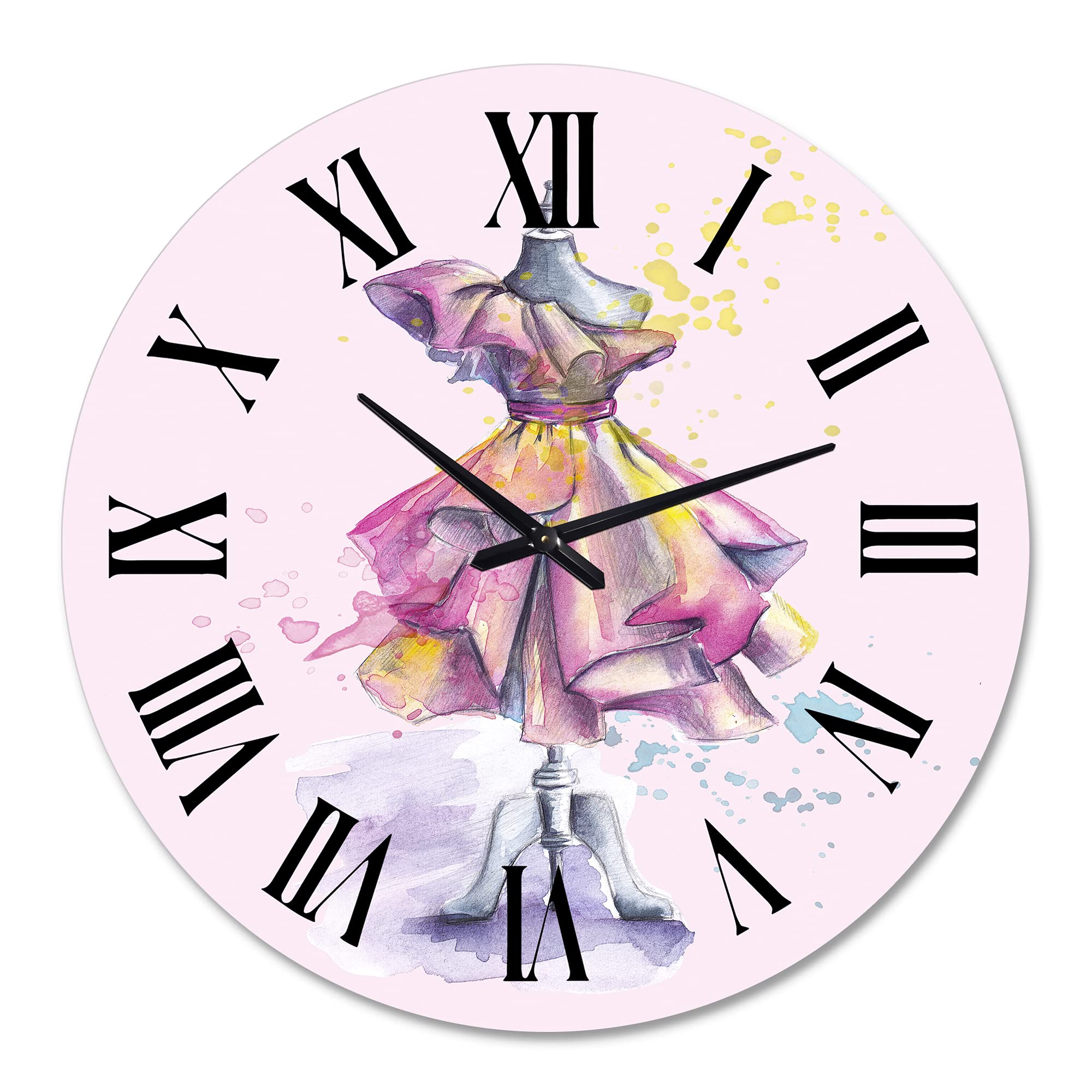 French Country Wall Clock - Elegant Fashion Mannequin Design with Draped Dress for Living Room, Bedroom & Office Decor | Large Decorative Clock for Home & Commercial Spaces