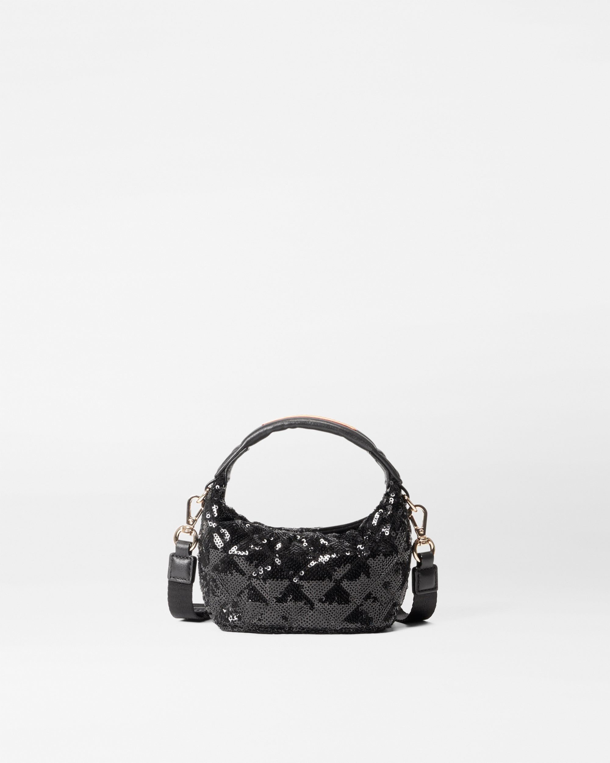 Black Sequin Micro Hobo Bag - Glamorous Evening Clutch for Parties, Weddings & Special Events