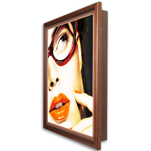 Customizable Wood Swing Frame Backlit LED Light Box - Quick Change & Swing Open Design - 15+ Sizes for Home Decor, Retail Displays & Wedding Signs