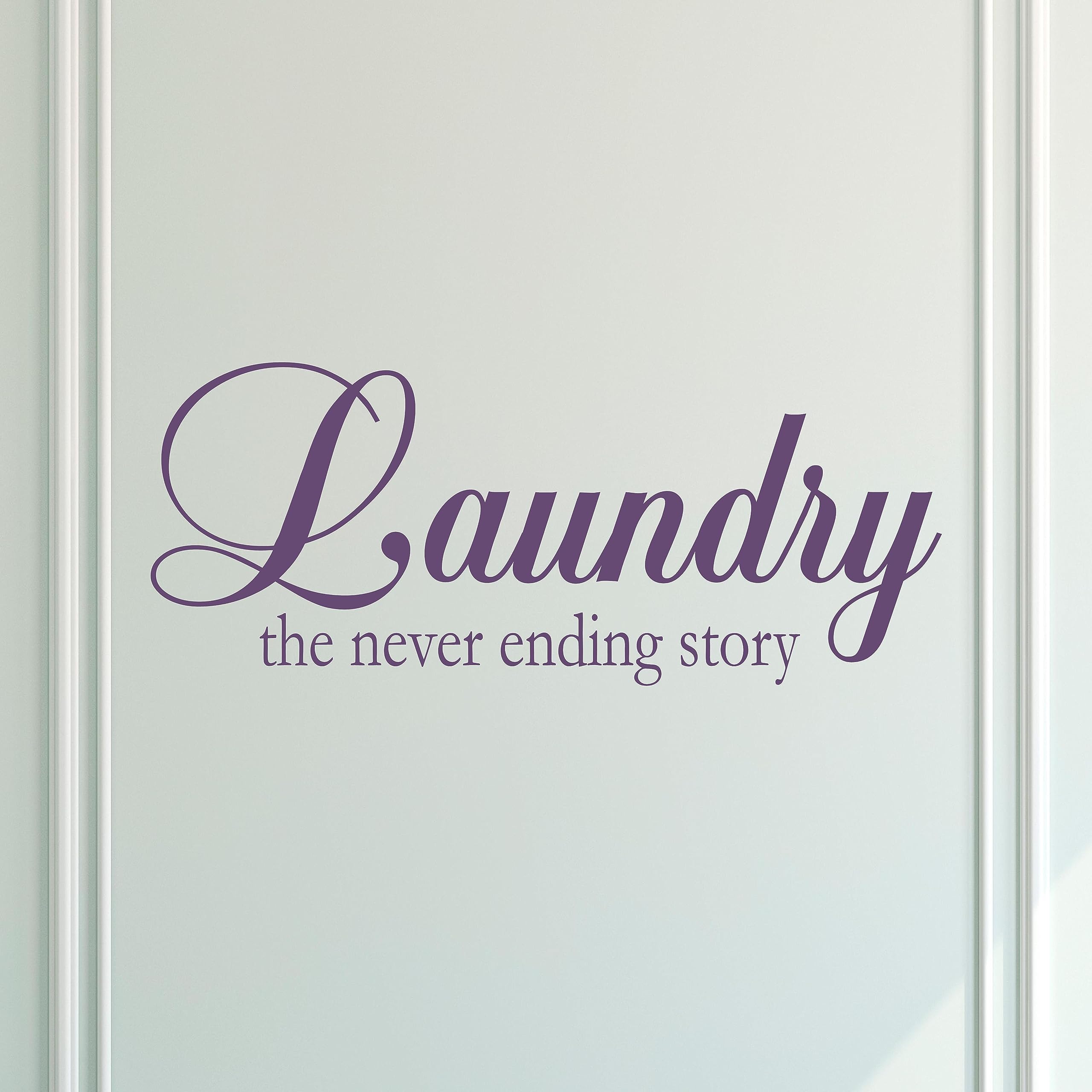 Purple Laundry Room Vinyl Wall Decal - Removable Stickers & Home Decor for Washer Dryer Area - Perfect for Laundry Room, Bathroom, and Kitchen Wall Decoration
