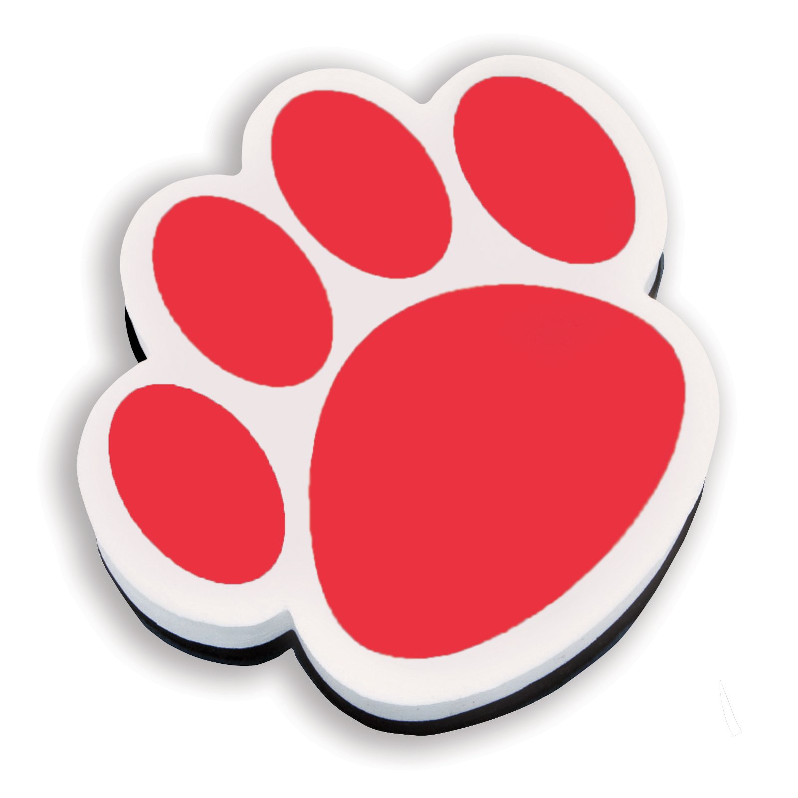 Ashley Productions Paw Magnetic Whiteboard Eraser - Fun Red Dry Erase Board Cleaner for Classrooms, Offices & Home Use
