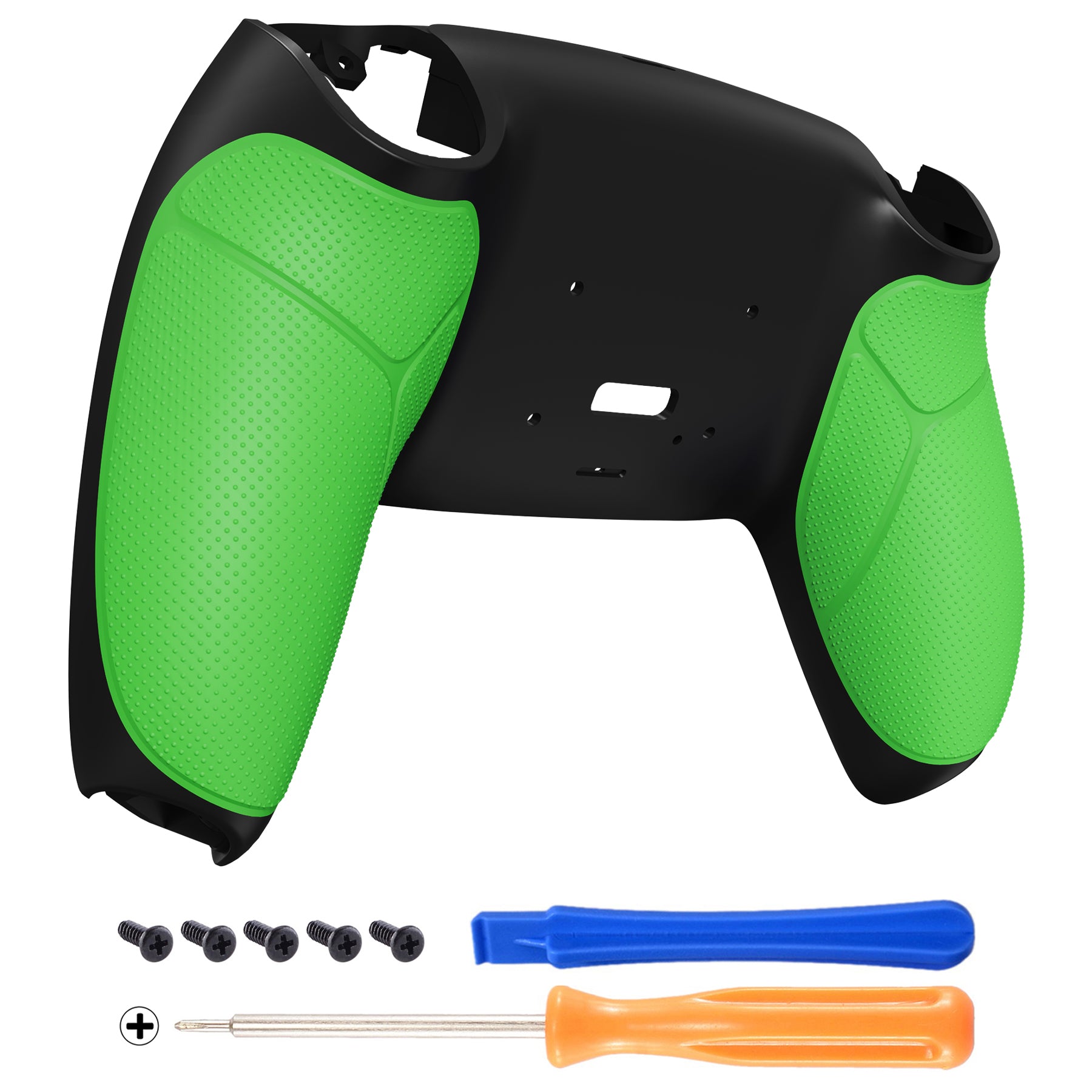 eXtremeRate Performance Grip - Redesigned Back Shell for PS5 Controller | Compatible with RISE Remap Kit | Rubberized Green Texture for Enhanced Grip | Perfect for Gaming, Streaming & Competitive Play