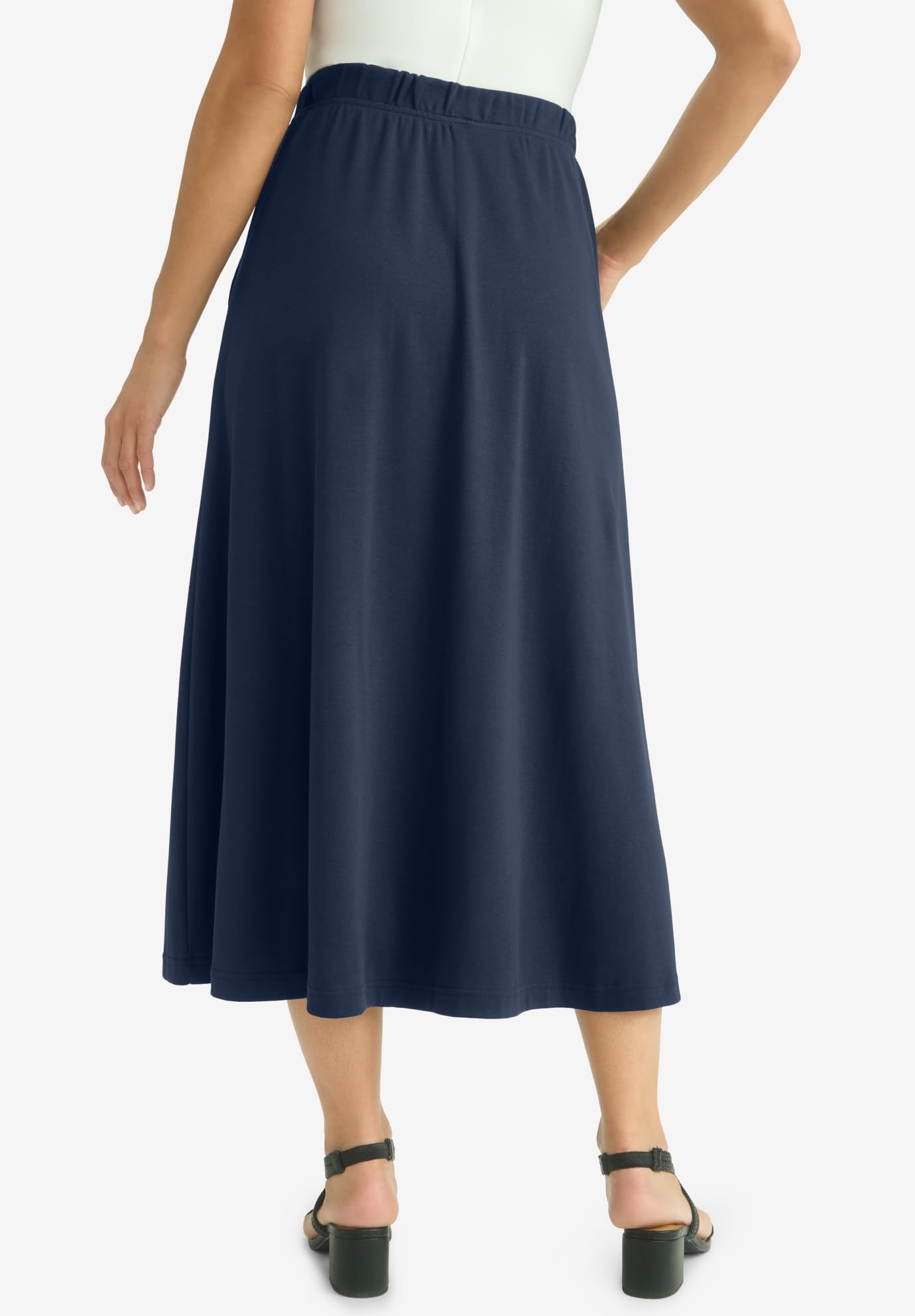 Jessica London Plus Size Soft Midi Skirt for Women - Office & Casual Wear