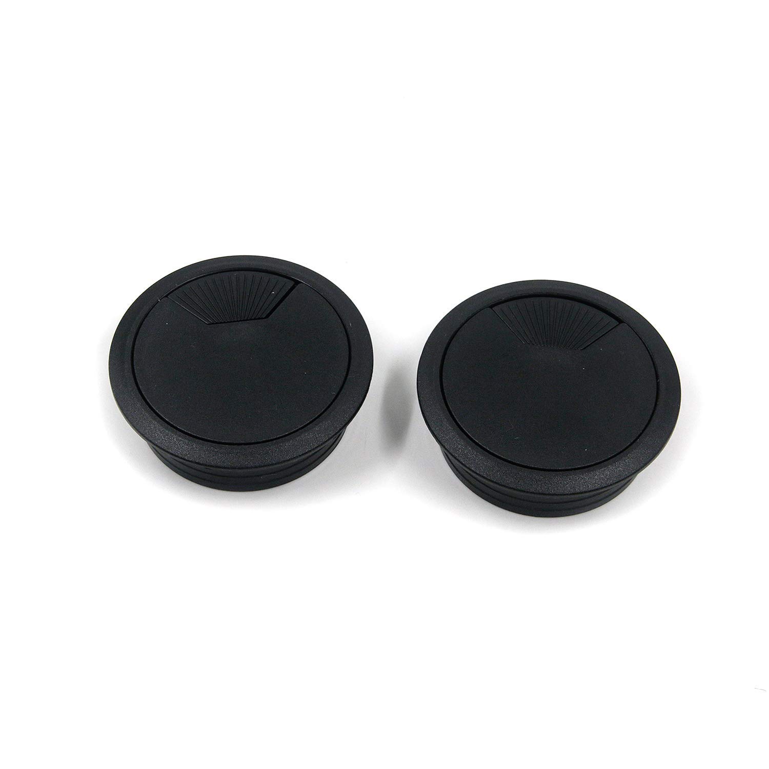 2-3/4 Inch Black Plastic Desk Grommet - Cable Hole Cover for Wires & Cords (Pack of 20) - Perfect for Office Desks, Workstations & Home Office Organization