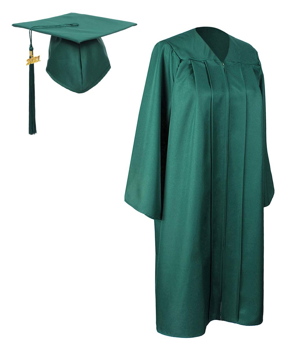 GFY Unisex Matte Graduation Cap & Gown Set with 2025 Tassel Charm - Perfect for Middle School, High School & College Graduation Ceremonies