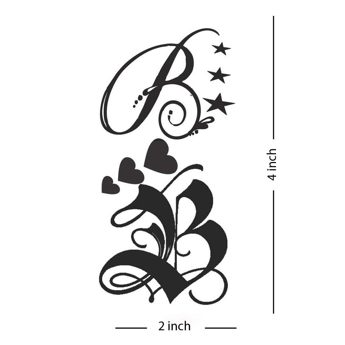 Waterproof Temporary Letter Tattoos for Boys & Girls - ZB Name Initial Tattoo Stickers (Pack of 2) | Perfect for Parties, Festivals, Sports Events & DIY Body Art