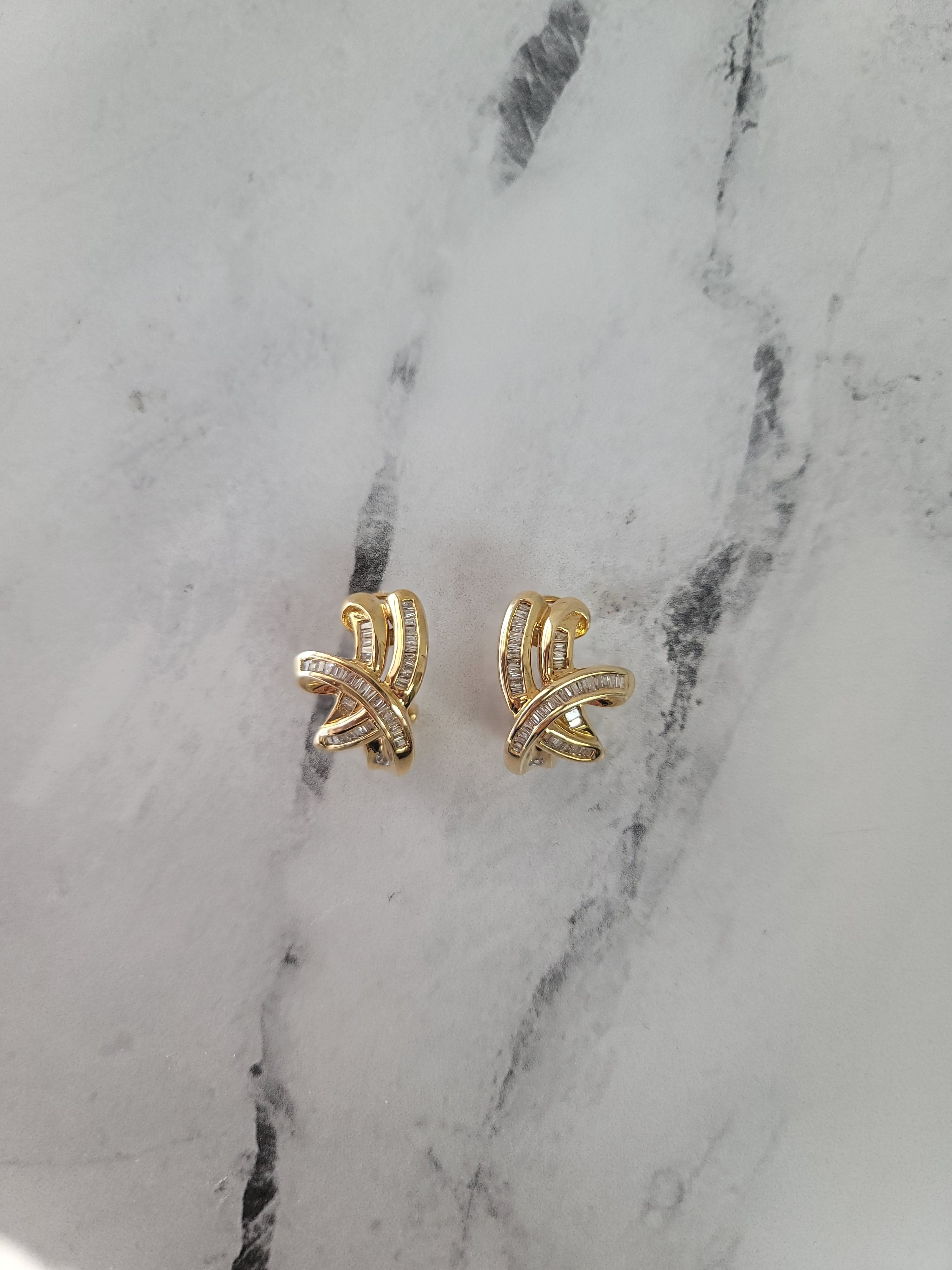 0.73cttw Baguette Diamond Earrings in 14k Yellow Gold - Elegant Stud Earrings for Women, Perfect for Weddings, Parties & Everyday Wear