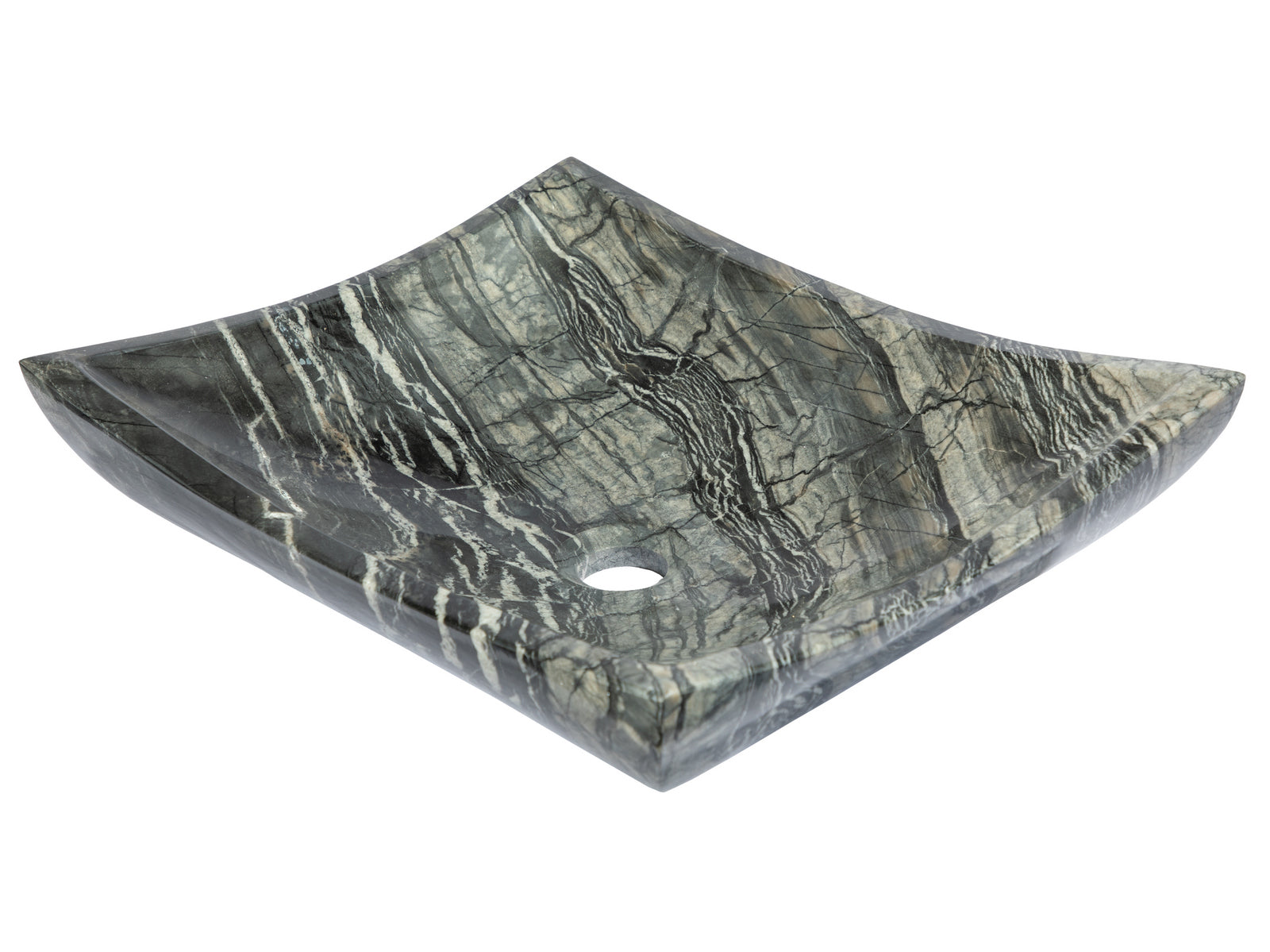 Deep Zen Sink - Handcrafted Wooden Black Marble Bathroom Vessel Sink for Modern & Zen Style Home Decor - Perfect for Spa, Bathroom Vanity, and Luxury Interior Design