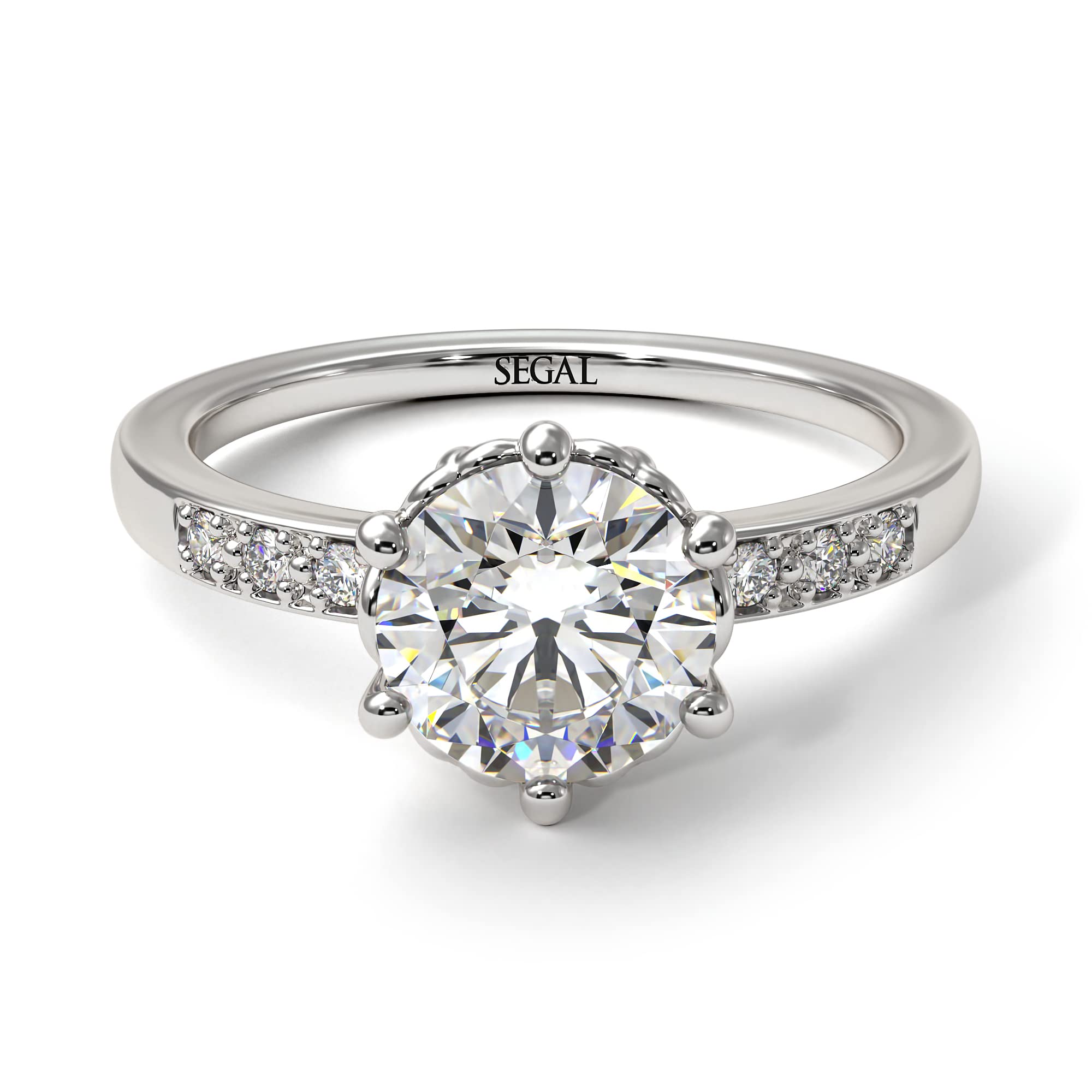 Classic Vintage Engagement Ring with Premium Moissanite - 18K/14K White Gold Diamond Wedding Band for Women | Perfect for Proposals, Anniversaries & Bridal Jewelry