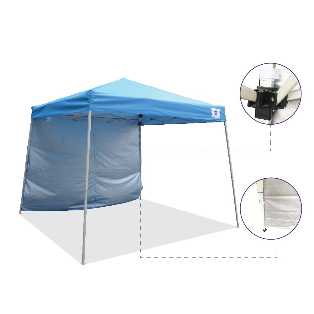 Impact Canopy 283010003 Slant Leg Canopy with One Sidewall - 10x10 ft Blue Outdoor Pop Up Tent for Parties, Events, and Camping - Weather Resistant Instant Shelter for Backyard, Beach, and Tailgating