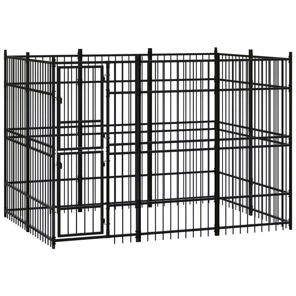 Lockable Large Outdoor Dog Kennel for Playing, Exercising & Training - 39.7 ft² Steel Pet Enclosure for Backyard, Garden & Outdoor Use | Perfect for Dog Parks, Camping & Home Security