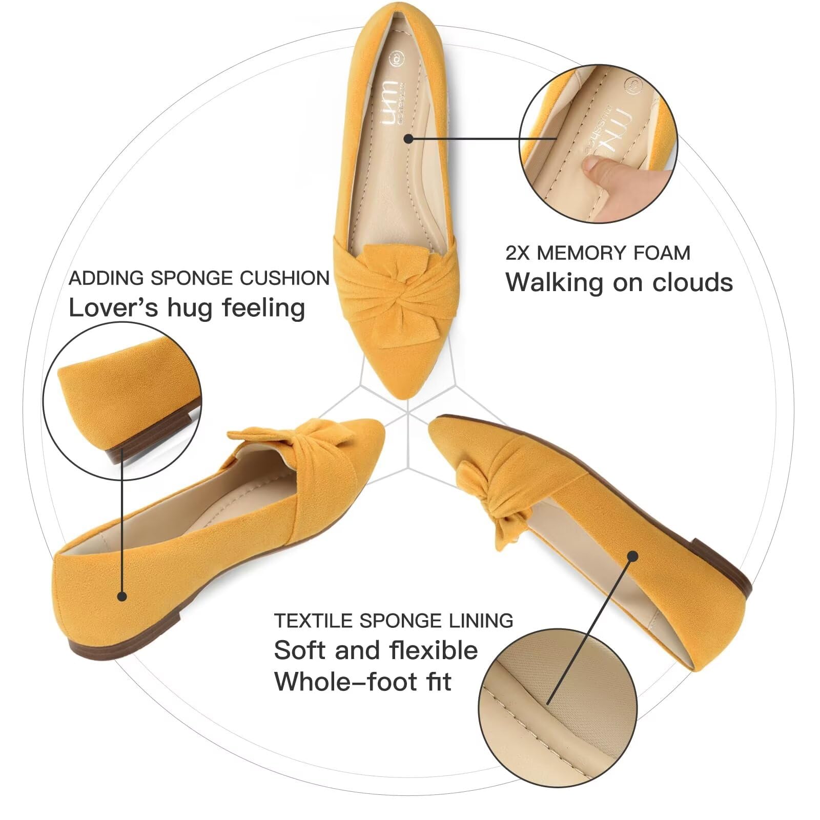 MUSSHOE Women's Comfortable Slip-On Flat Shoes - Casual & Dressy Loafers for Work, Office, Travel & Everyday Wear