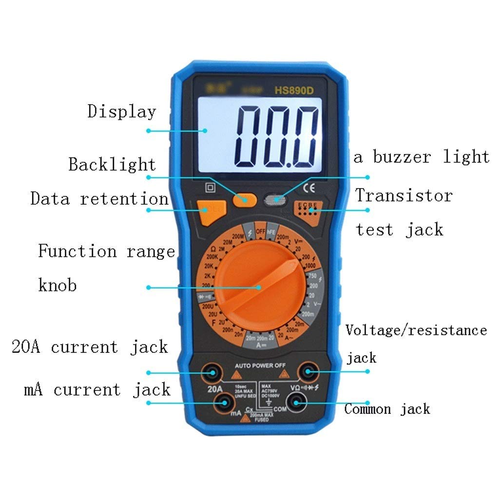 Digital Multimeter Hard Case - Protective Storage for Volt Meter, Ammeter, OHM Tester with LCD Display | AC/DC Current Measurement | Perfect for Electricians, DIY Projects & Field Work