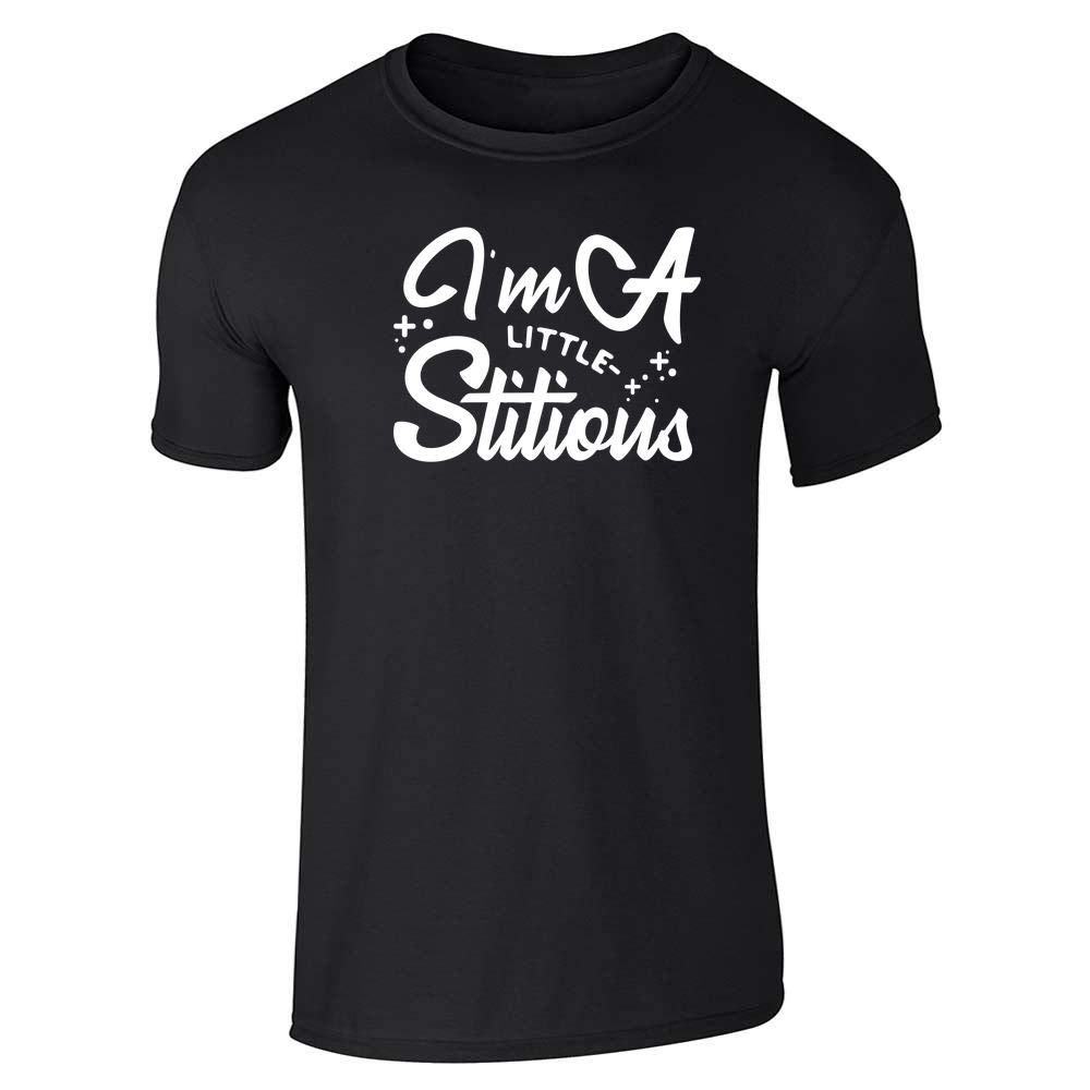 Funny 'I'm A Little Stitious Not Superstitious' Graphic T-Shirt for Men | Pop Threads | Trendy Humor Tee for Casual Wear, Gifts & Everyday Outfits