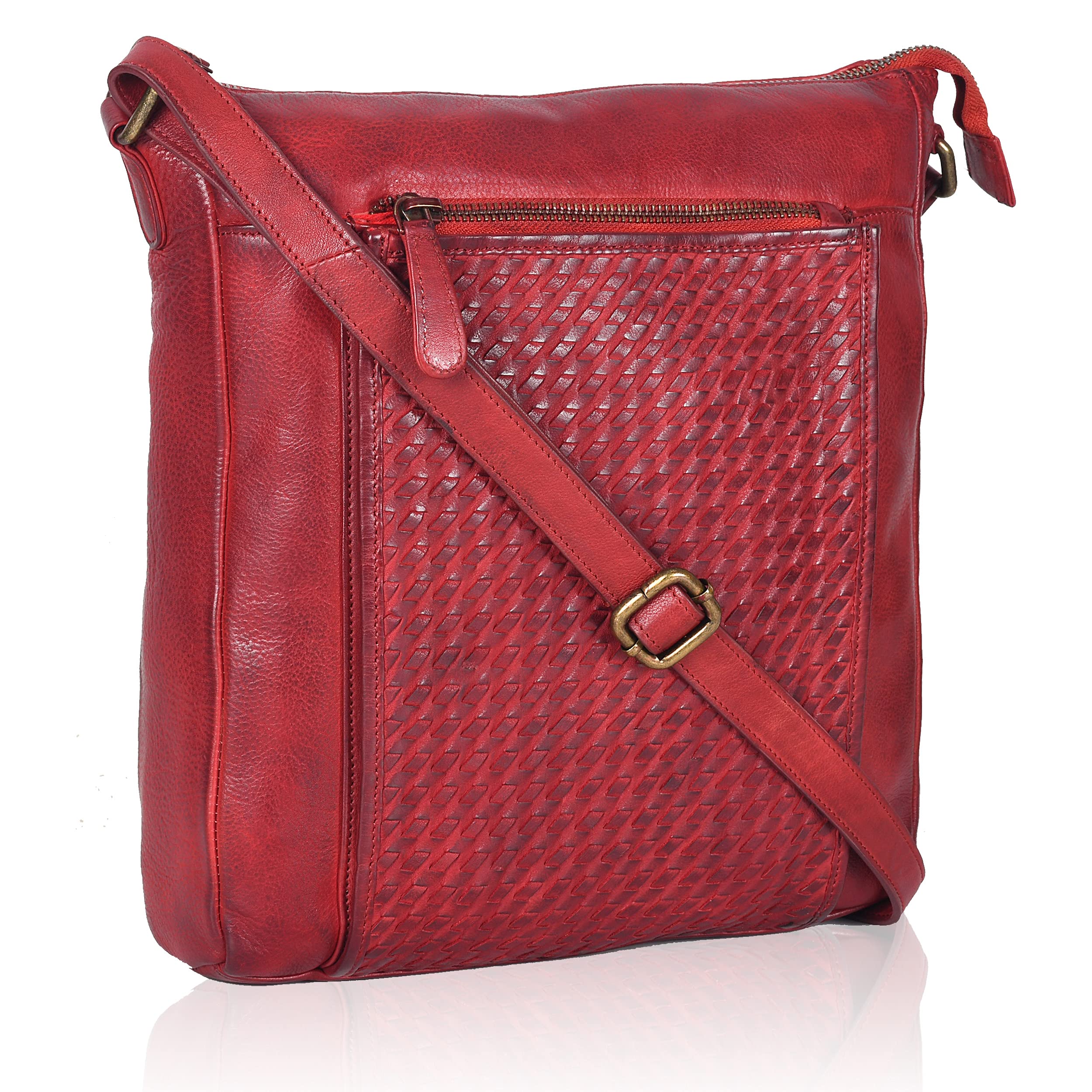 Vintage Leather Crossbody Bags for Women - Multi Pocket Shoulder Sling Purse Handbag | Perfect for Travel, Shopping & Everyday Use