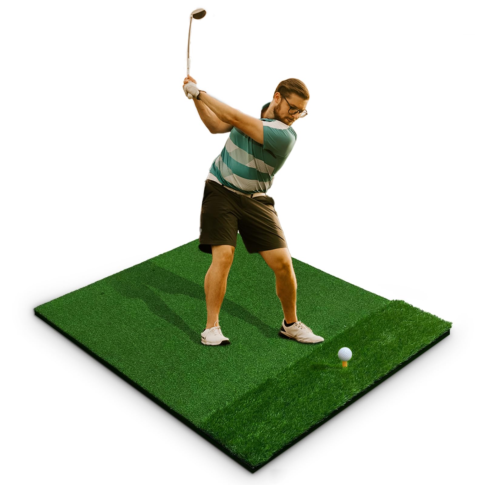 Premium 4x5 Feet Golf Hitting Mat - Durable Indoor/Outdoor Practice Mat with Realistic Artificial Turf for Driving, Chipping & Swing Training | Perfect Golf Gift for Men, Women & Golf Enthusiasts | Ideal for Backyard, Garage & Driving Range Practice