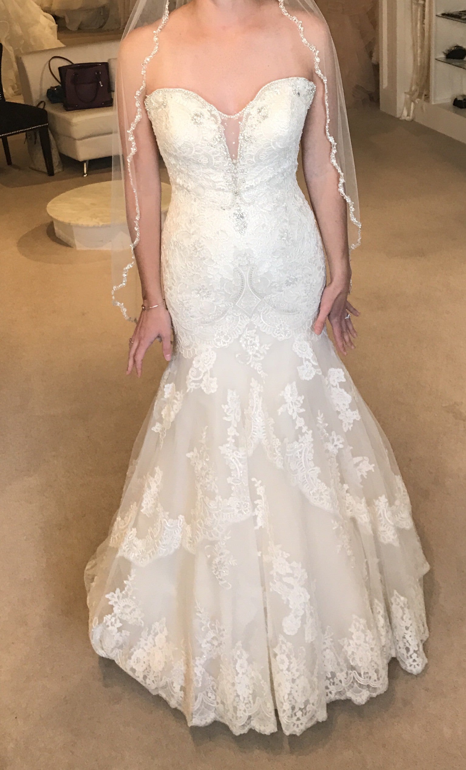 Allure Bridals 9376 Wedding Gown - Elegant Lace Bridal Dress for Bride, Perfect for Church Ceremony & Formal Reception