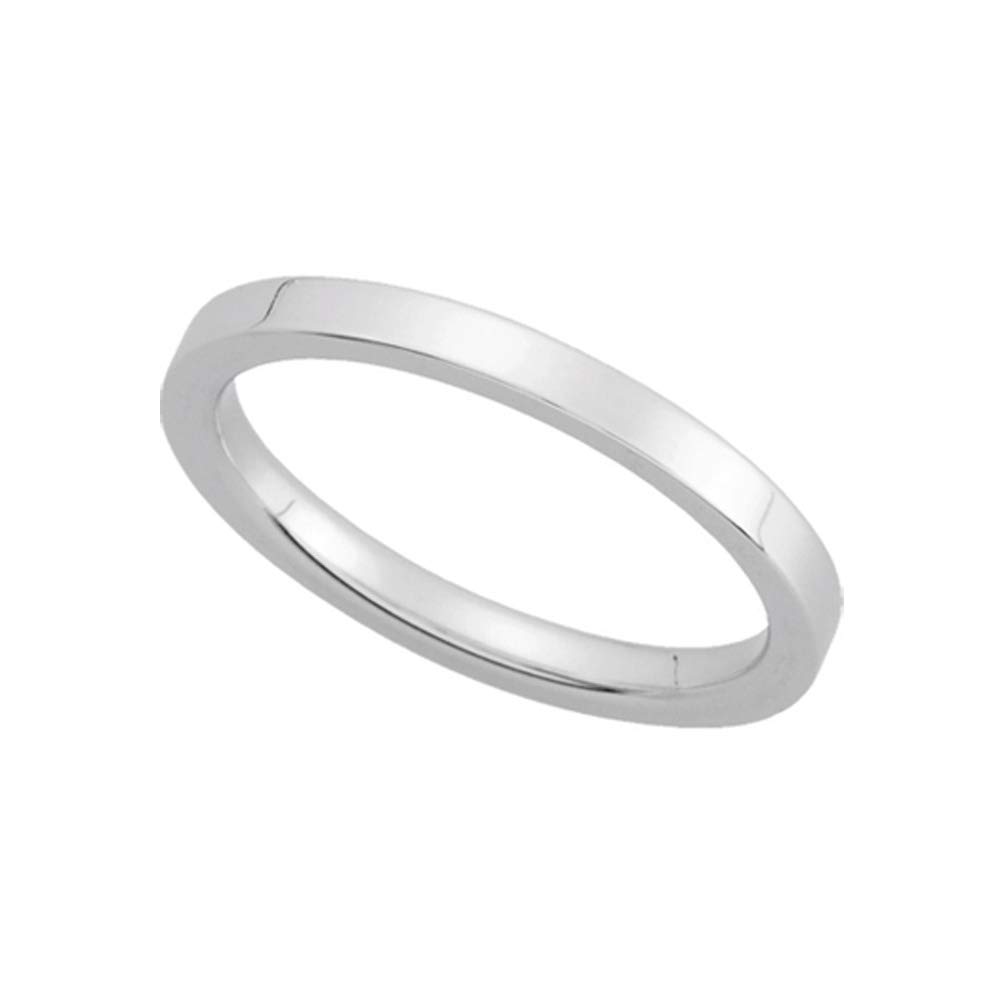Platinum Wedding Band 2mm Flat Comfort Fit for Men & Women