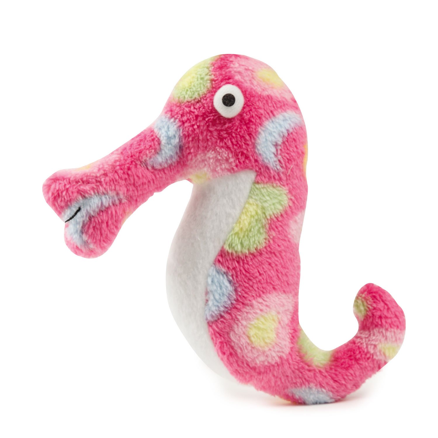 Zanies Sea Charmer Dog Chew Toy - Pink 7-inch Plush Sea Horse for Small & Medium Dogs | Interactive Play & Dental Health | Perfect for Beach Trips & Water-Themed Playtime
