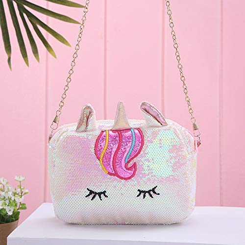 Happile Sequin Unicorn Crossbody Bag for Girls & Women - Pink Sparkly Shoulder Purse Wallet for Kids, Teens & Adults | Perfect for School, Parties & Daily Use