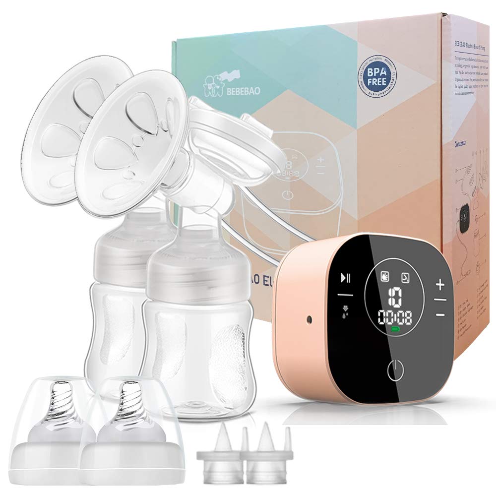 Electric Double Breast Pump - 2 Modes & 10 Levels Adjustable, Ultra-Quiet Rechargeable Hands-Free Breastfeeding Pump for Moms, Portable Milk Pump for Travel, Work & Home Use - Perfect for Nursing On-The-Go & Nighttime Feeding