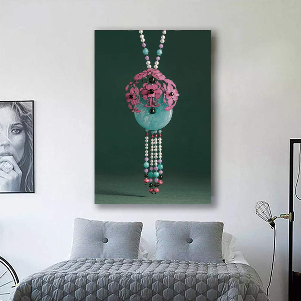 Elegant Jewelry Giclee Canvas Wall Art - 32x48 Inches, Perfect for Bedroom, Living Room, and Home Decoration