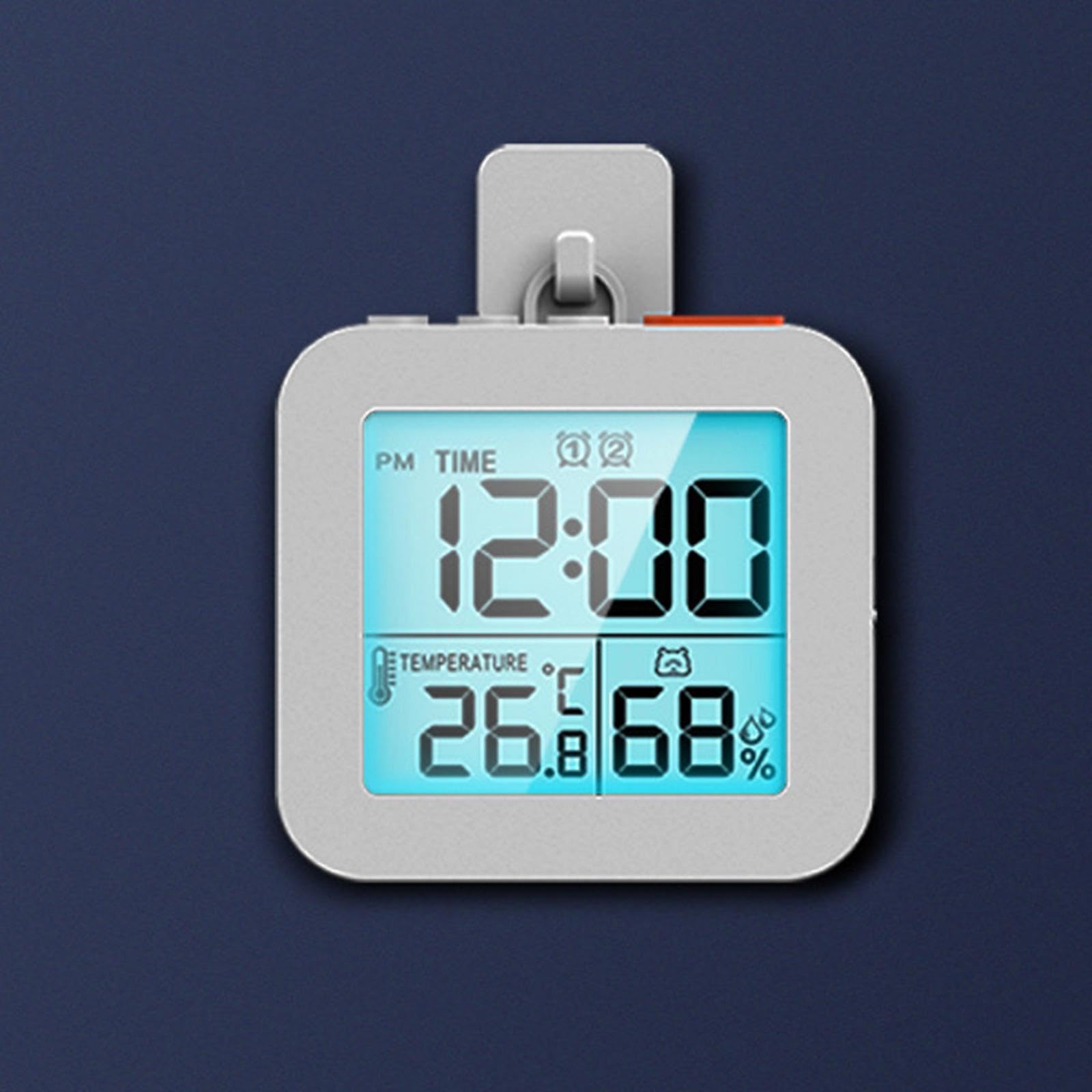 Waterproof Digital Timer Shower Clock with Alarm - Large Display Bathroom & Kitchen Wall Clock for Home, Gym, Office - White (Perfect for Shower, Cooking, Workout & Time Management)