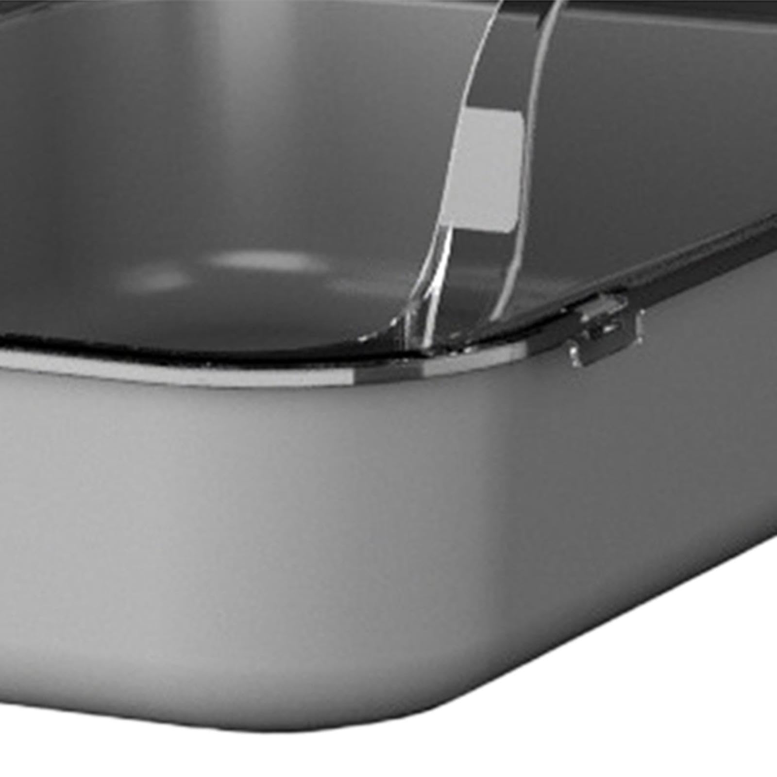 Best Semi-Closed Cat Litter Box with High Sides & Lowered Front - Portable Kitten Toilet for Young & Senior Cats - Gray Sandbox for Indoor & Small Space Use