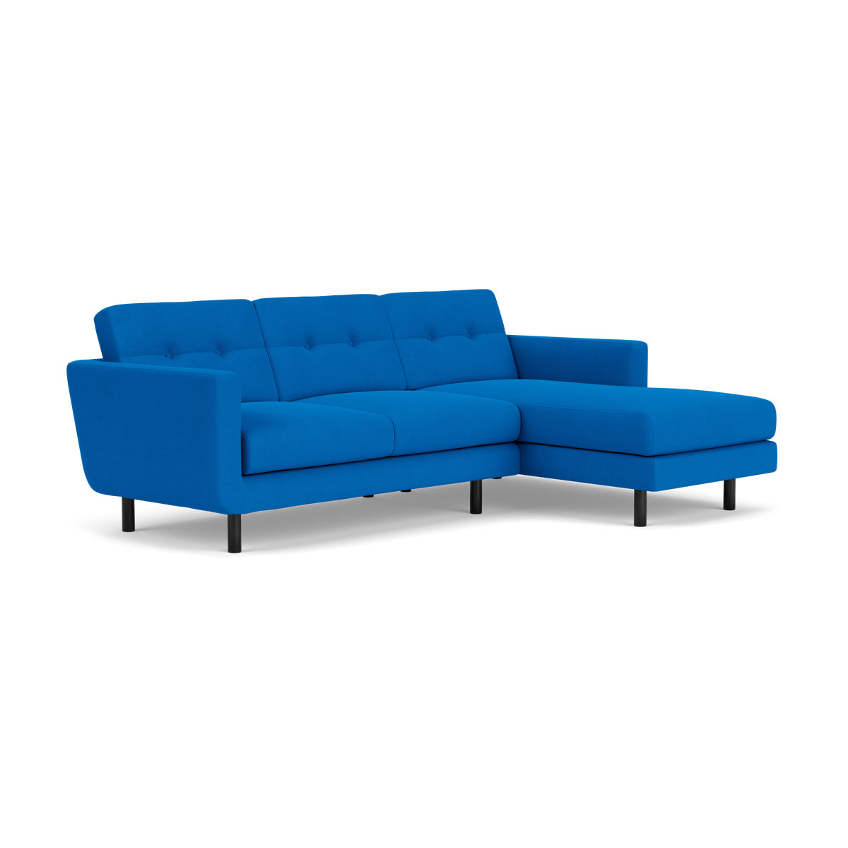 Conrad Fabric Right Chaise Sofa - Modern Sectional Couch for Living Room, Lounge & Home Theater - Comfortable Upholstered Furniture with Chaise Lounge