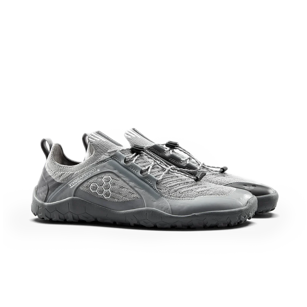 Vivobarefoot Primus Trail Knit FG Men's Barefoot Shoes - Ultimate Gray | Lightweight Hiking & Trail Running Shoes for Natural Movement
