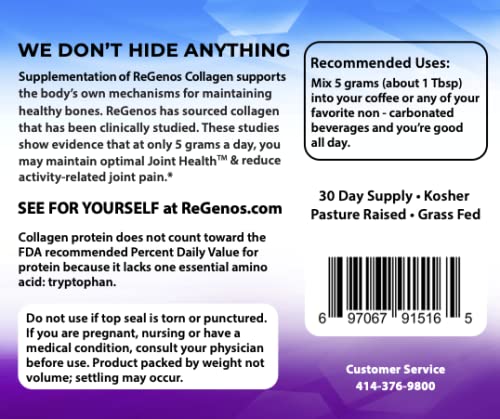 90-Day Supply Hydrolyzed Collagen Peptides Powder - Unflavored Protein Supplement for Skin, Hair & Joint Support - Gluten Free, Kosher Certified (3 Pack) - Perfect for Smoothies, Coffee & Baking Recipes