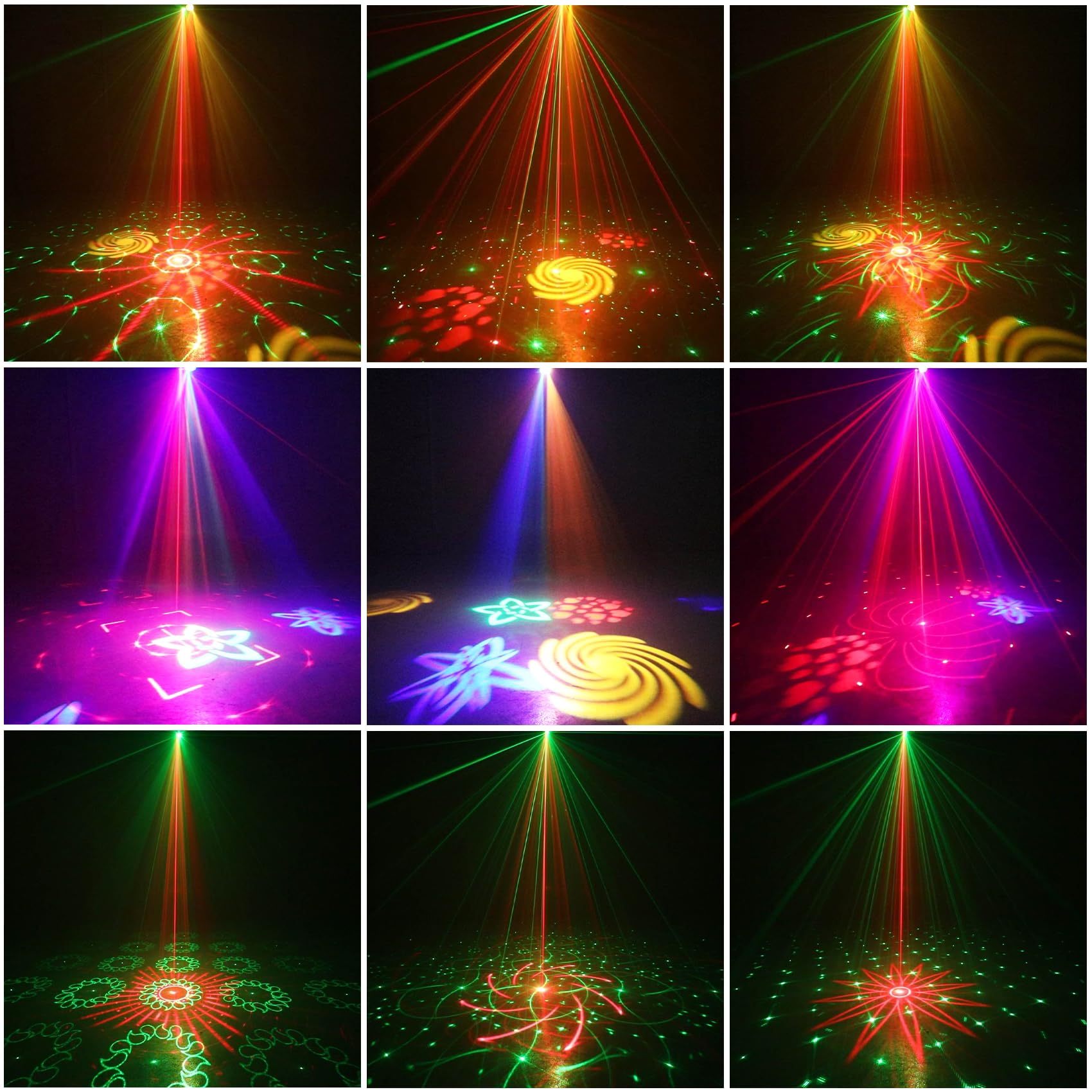 DJ Strobe Light with Remote Control - 3-in-1 Mixed Effect Stage Lighting for Parties, Sound Activated LED Pattern Lights - Perfect for Disco, Wedding, Birthday & Club Events