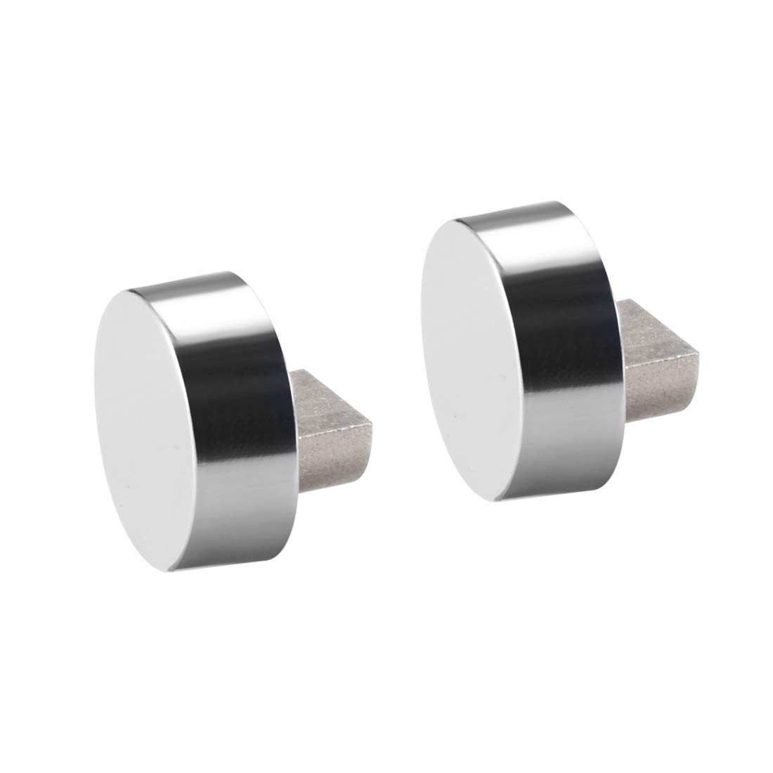 uxcell Zinc Alloy Mirror Clips - Round Glass Clamps Holder for 6-7mm Thick Mirrors (2 Pack) - Perfect for Bathroom, Vanity & Wall Mirror Installation
