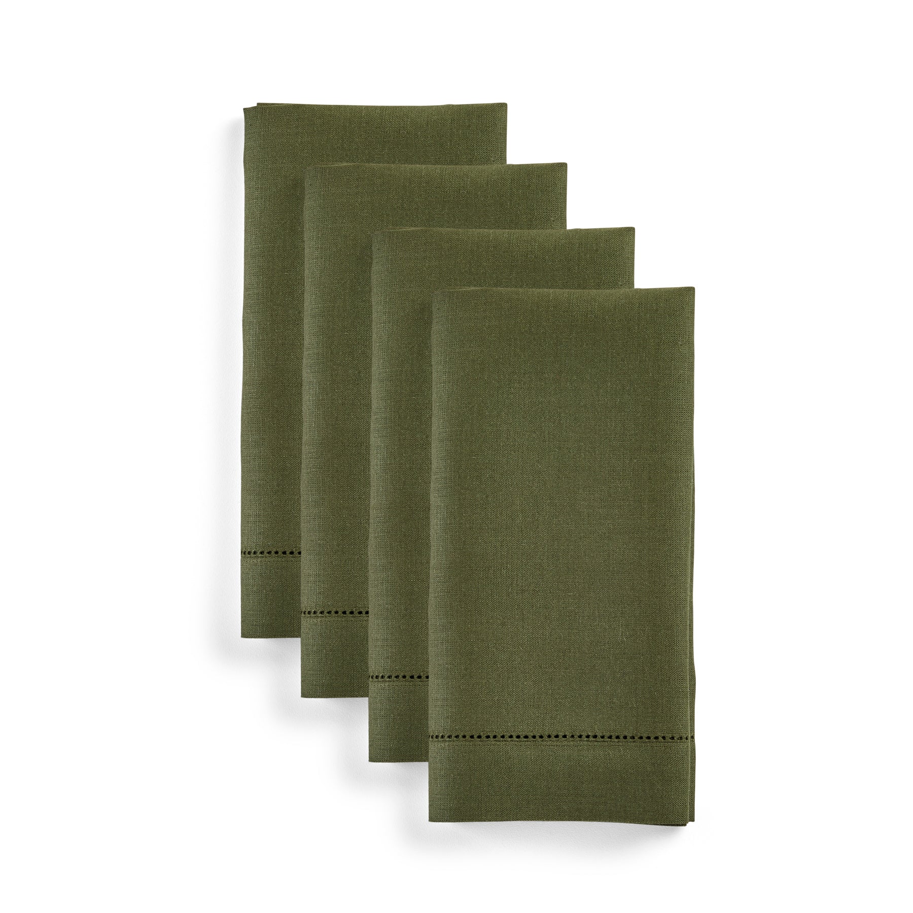 Premium Classic Hemstitch Napkins - 100% Cotton Linen Dinner Napkins for Formal Dining, Weddings & Special Occasions