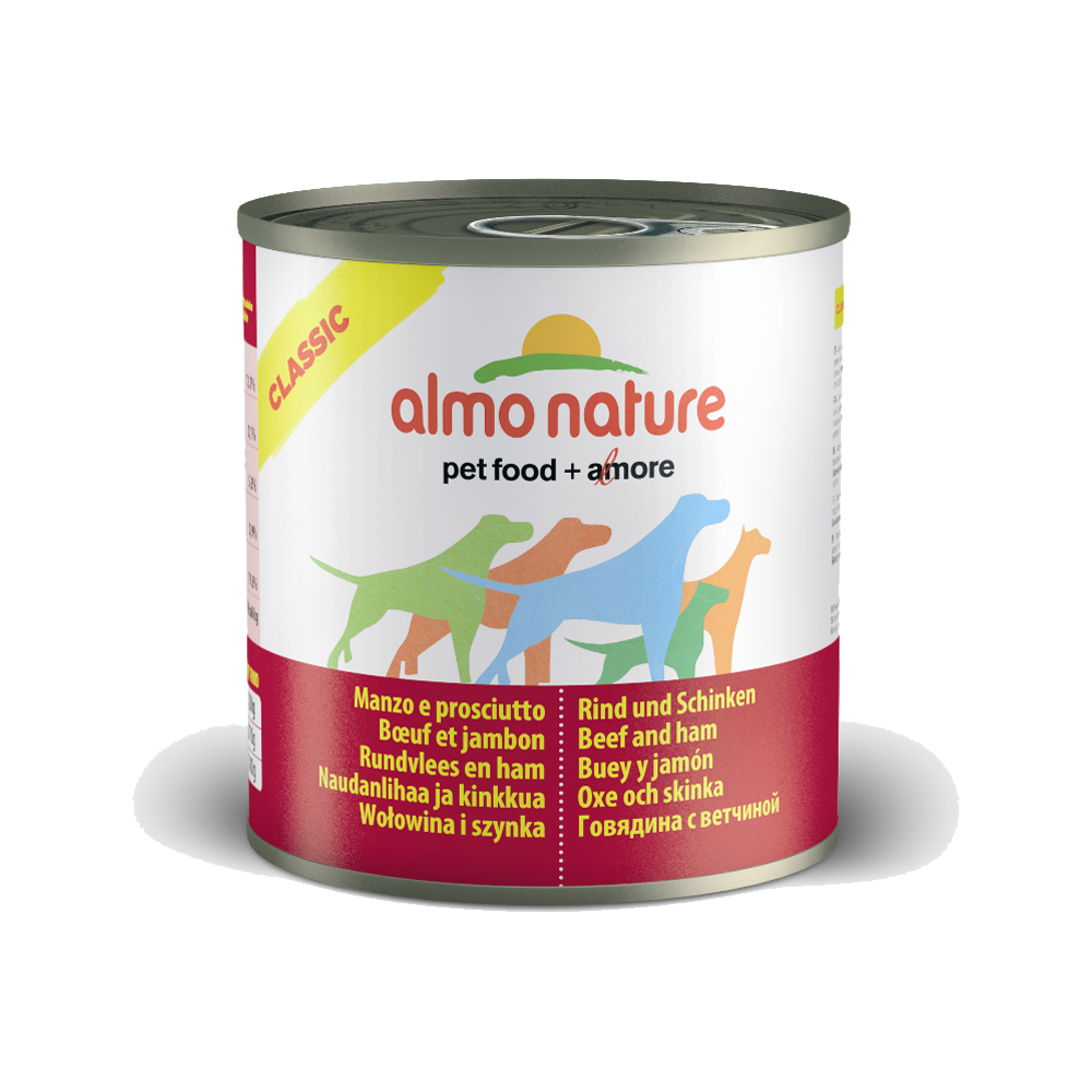 Premium Beef & Ham Dog Food Can - High Protein, Grain-Free Wet Dog Food for Small & Large Breeds - Perfect for Mealtime, Training Treats & Outdoor Adventures