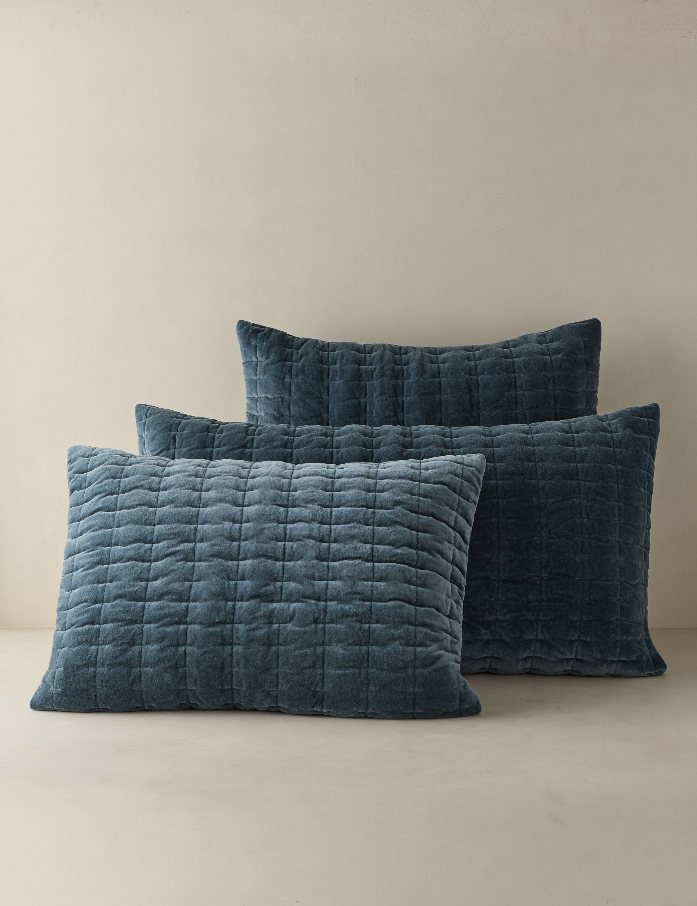 Luxury Anderson Velvet Quilted Sham Pillow Cover - Soft & Elegant Bedding Decor for Master Bedroom, Guest Room & Home Styling