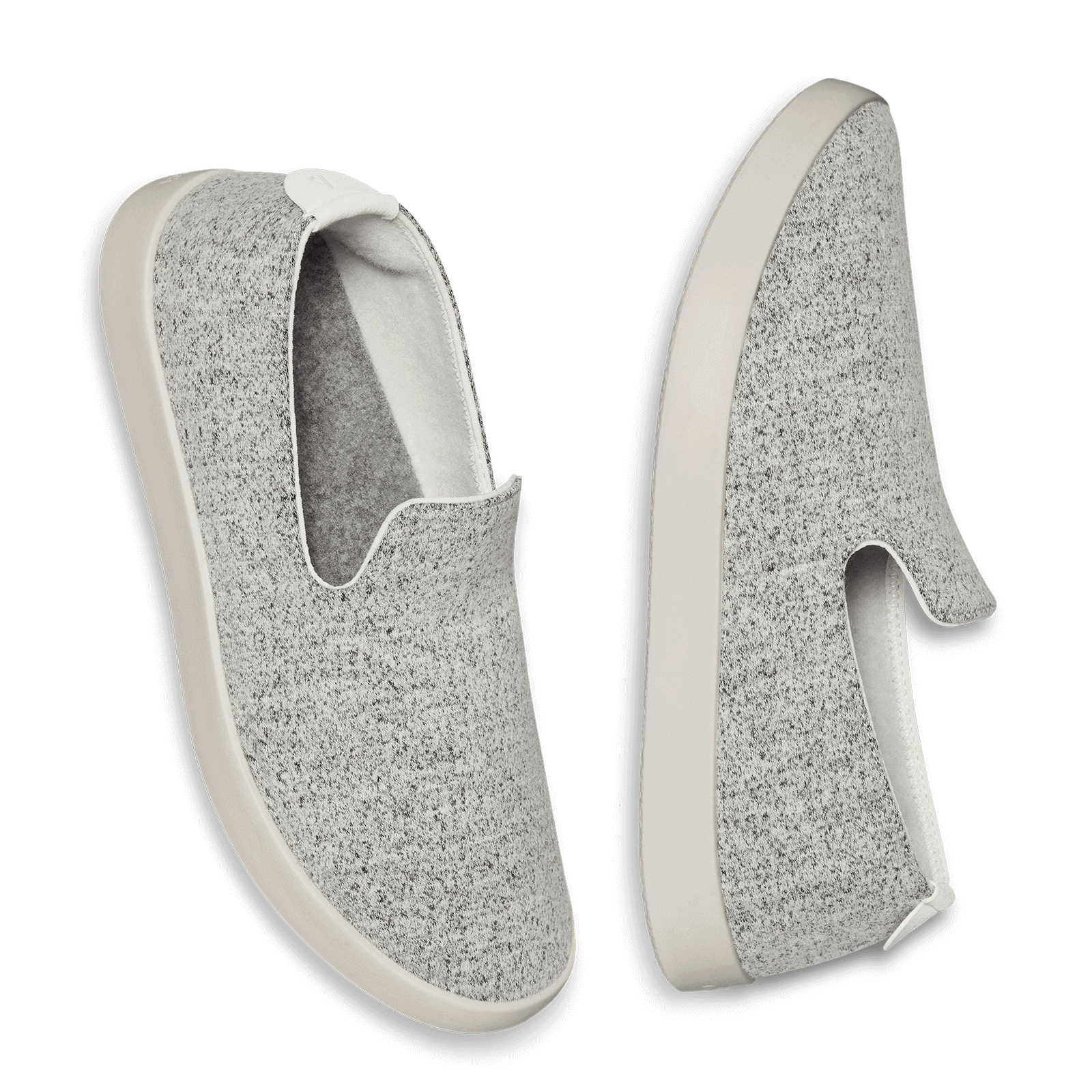 Women's Wool Lounger Slippers - Soft Dapple Grey with Cream Sole | Cozy House Shoes for Relaxing at Home, Winter Comfort & Gift Ideas