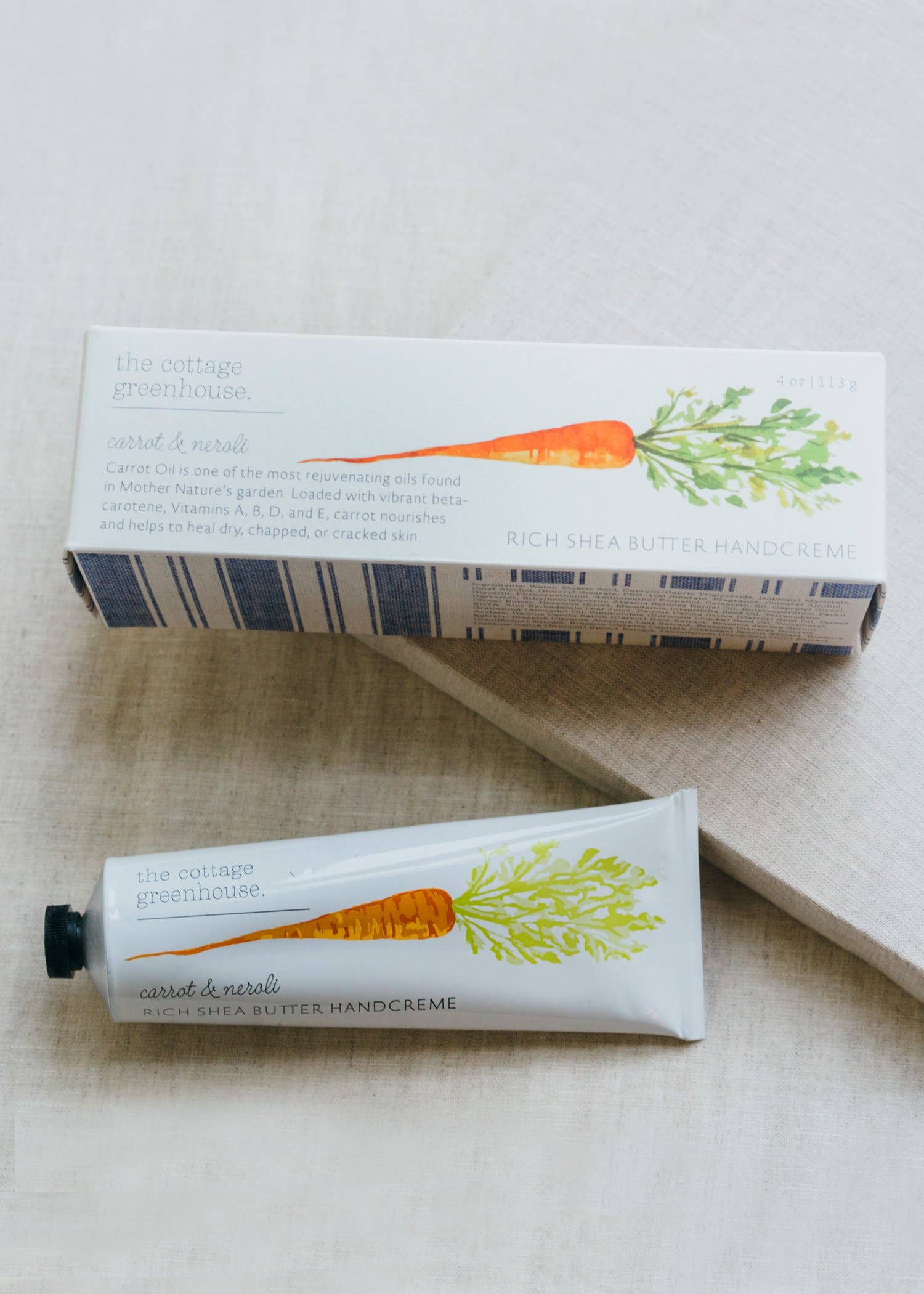 Organic Shea Butter Hand Cream with Carrot & Neroli - Deep Moisturizing, Nourishing & Repairing for Dry, Cracked Hands - Perfect for Winter Care, Travel & Daily Hydration