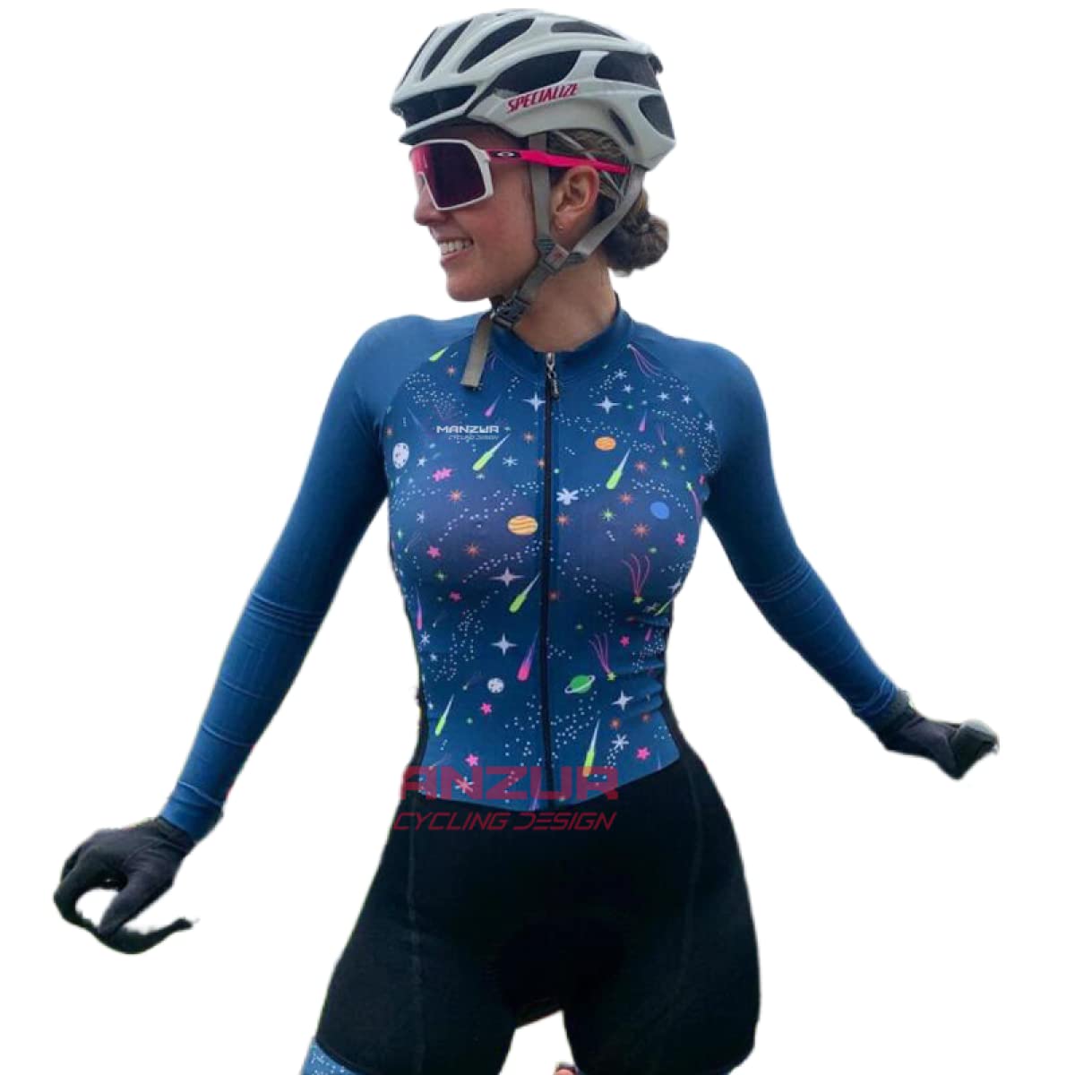 Women's Triathlon Cycling Jersey - Breathable MTB Bike Jumpsuit with Little Monkey Design - Perfect for Road Biking, Mountain Cycling & Triathlon Training