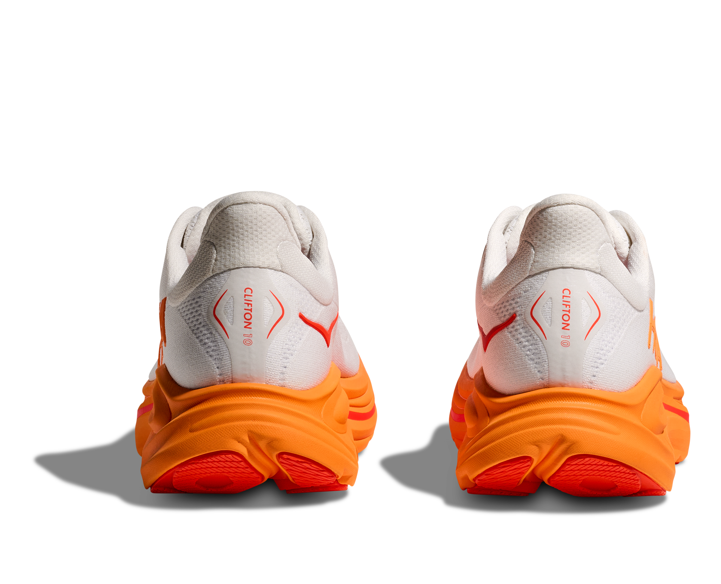 HOKA Women's Clifton 10 Running Shoes - Frost/Orange Zest - Lightweight Cushioned Sneakers for Road Running, Jogging & Gym Workouts